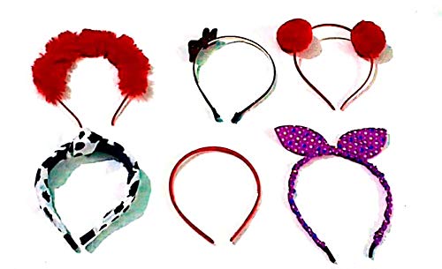 Adilish Fashion Hair Bands for Girls - 6 Pack Knotted Plastic & Glitter Hair Accessories for Party, School, and Everyday Wear (Multicolor)