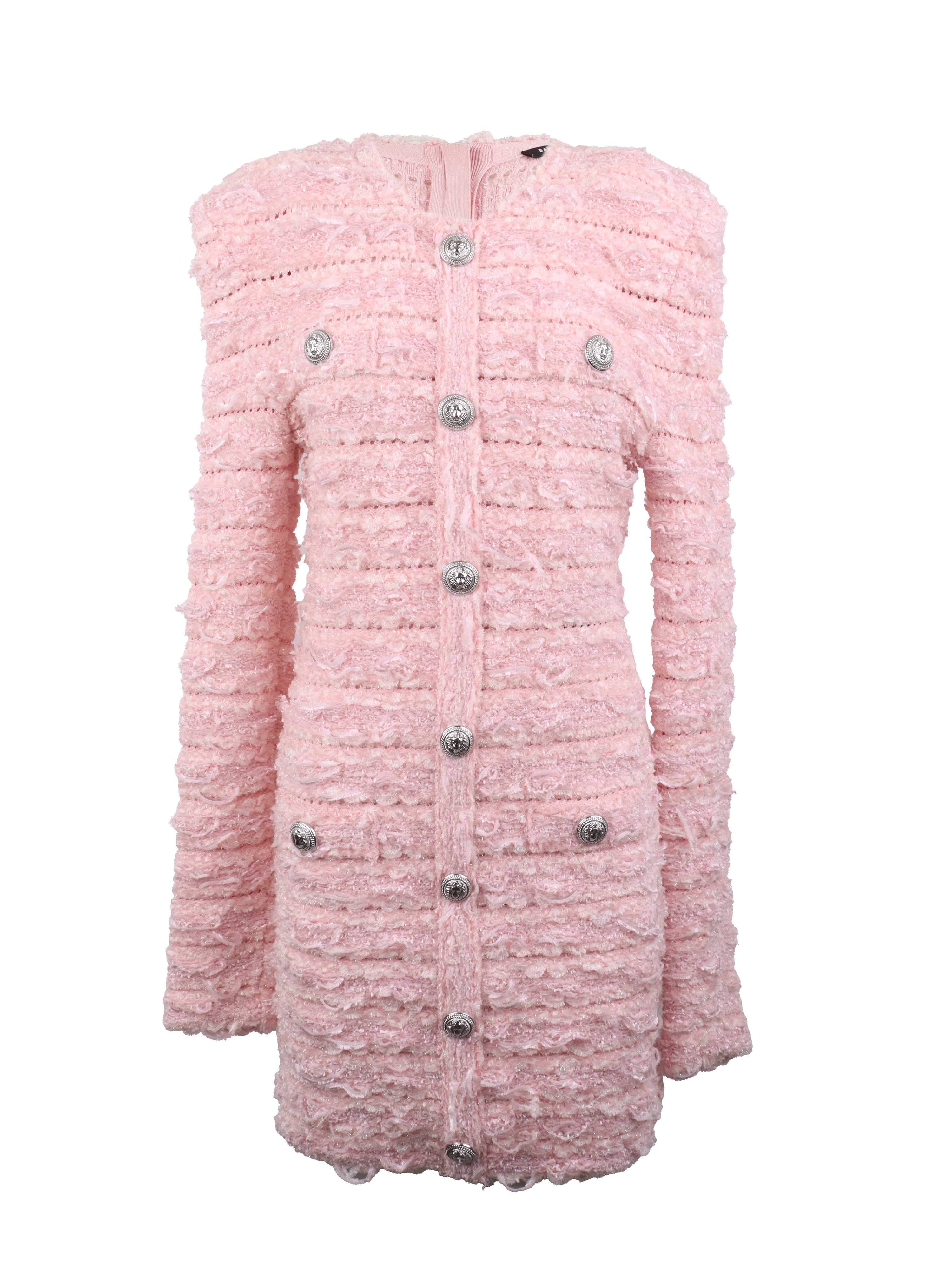 Balmain Pink Mini Dress for Women - Elegant Party & Evening Wear - Sexy Cocktail Dress for Night Out, Date Night, and Special Occasions