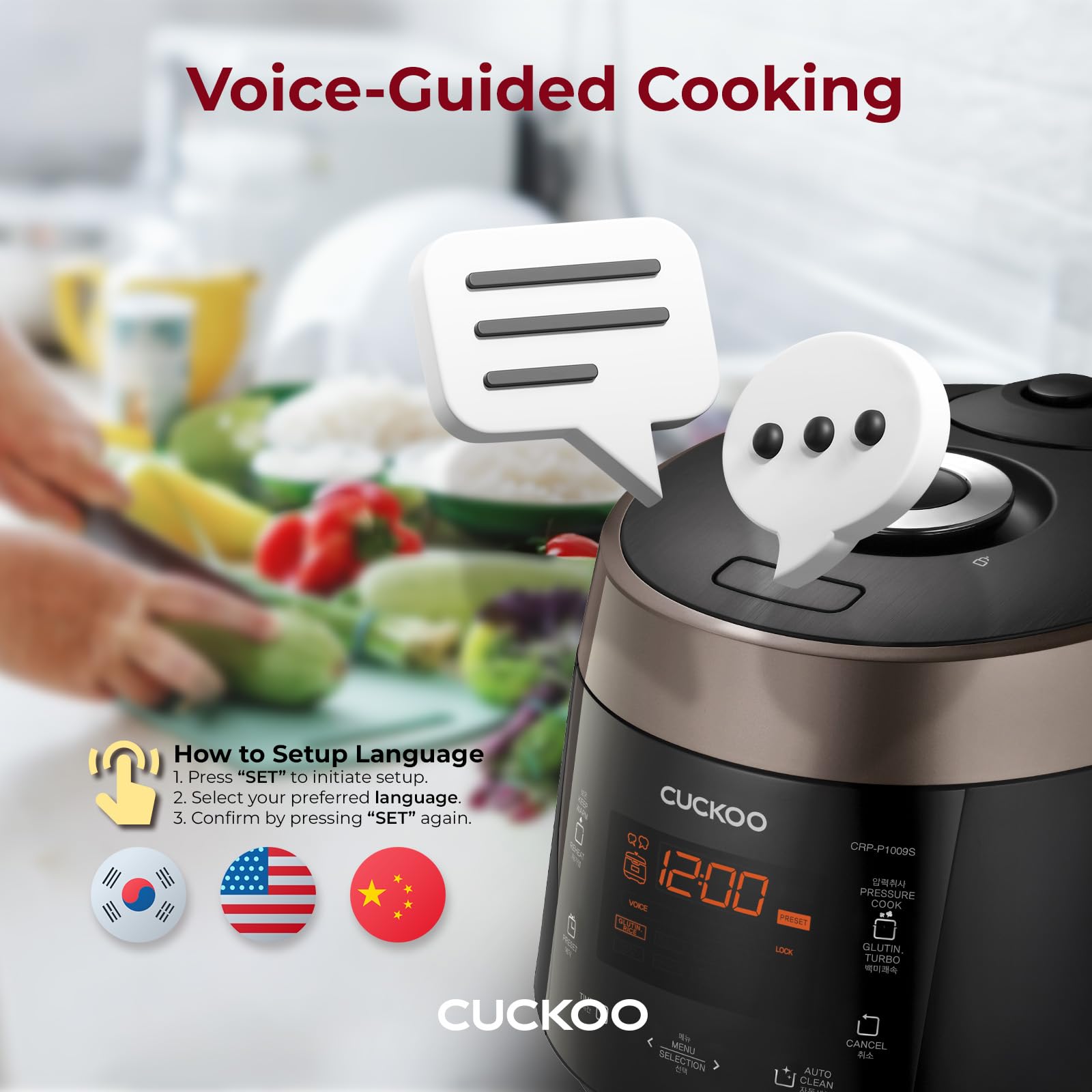Cuckoo High 6 Cup Electric Heating Pressure Rice Cooker & Warmer with 12 Built-in Programs - White, Mixed, Brown, GABA & Black Copper Rice Settings - Perfect for Home, Office & Dorm Cooking