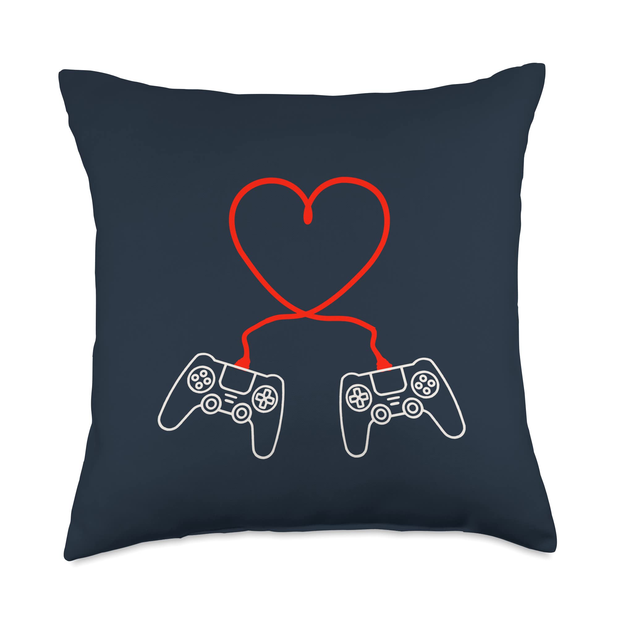 Valentine's Day Gifts for Gamers - Cute Heartbeat Throw Pillow with Video Game Design - Perfect for Couples, Gamer Gifts & Home Decor
