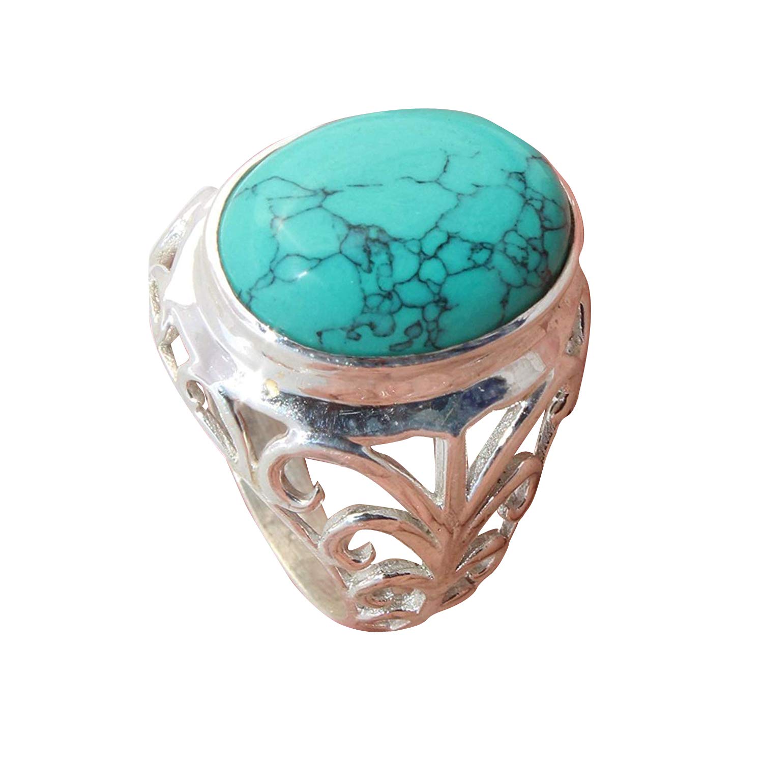 925 Sterling Silver Handmade Ring with Natural Turquoise Gemstone - Elegant Mother's Day Gift for Women, Perfect for Weddings, Anniversaries & Special Occasions