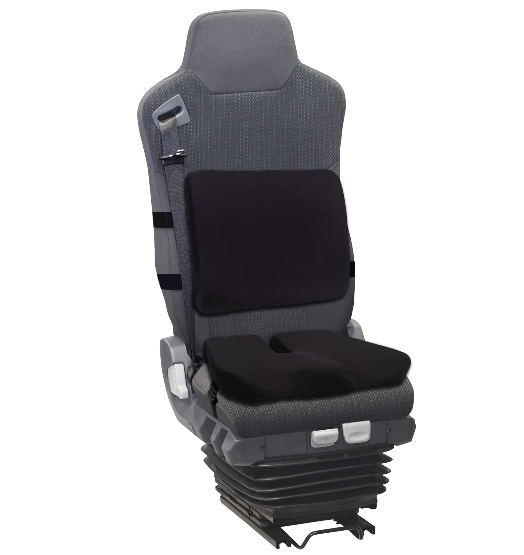 Premium Truck Seat Cushion with Lumbar Support - Ergonomic Memory Foam Car Seat Pad for Long Haul Drivers - Ideal Semi Truck Accessories for Men & Women - Perfect Gift for Truckers & Bus Drivers - Great for Road Trips & Daily Commutes
