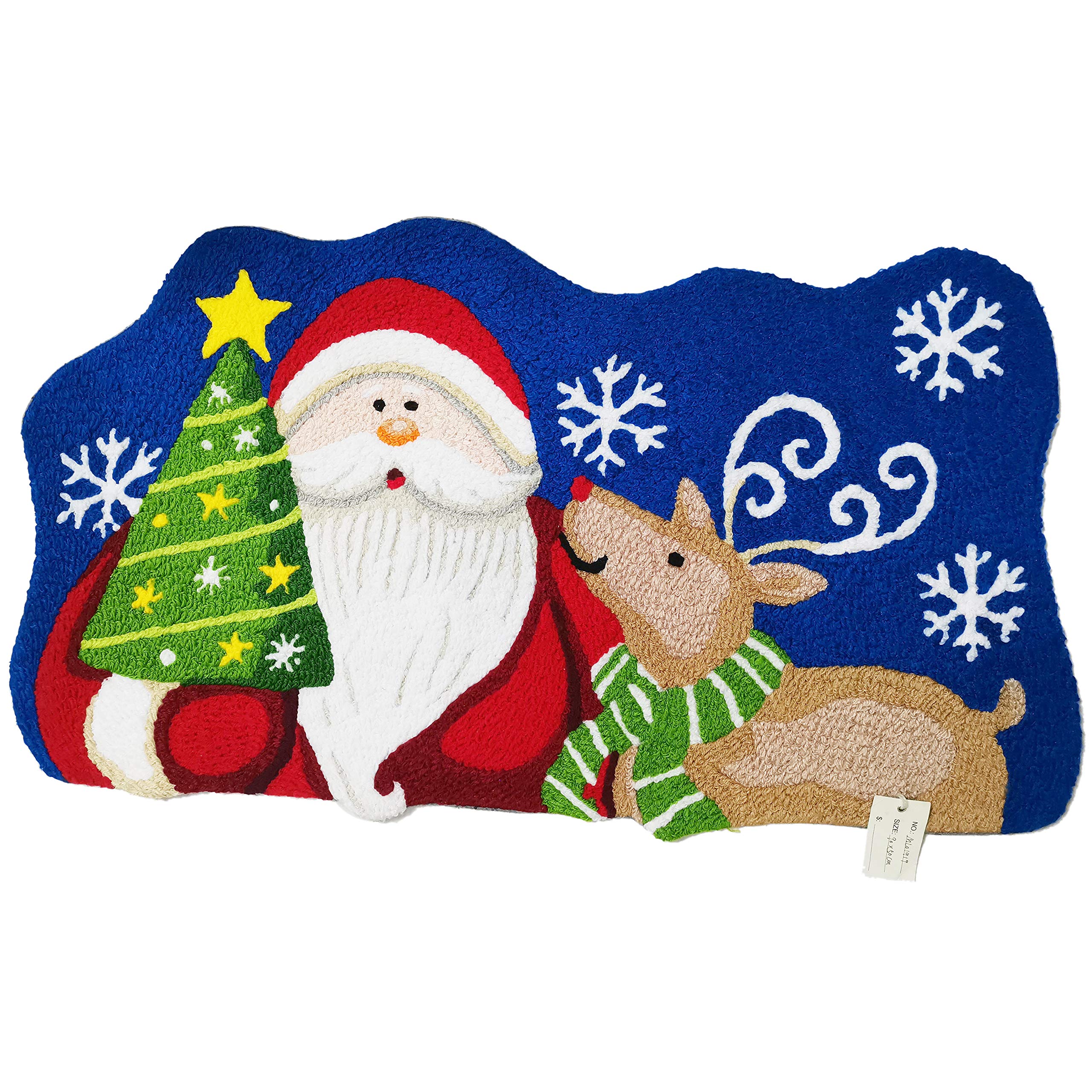 SDX Christmas Welcome Mat - Cute Non-Slip Doormat for Indoor & Outdoor Use - Personalized Handmade Creative Holiday Door Mat (Santa Claus) - Perfect for Front Porch, Entryway Decor & Festive Home Greetings