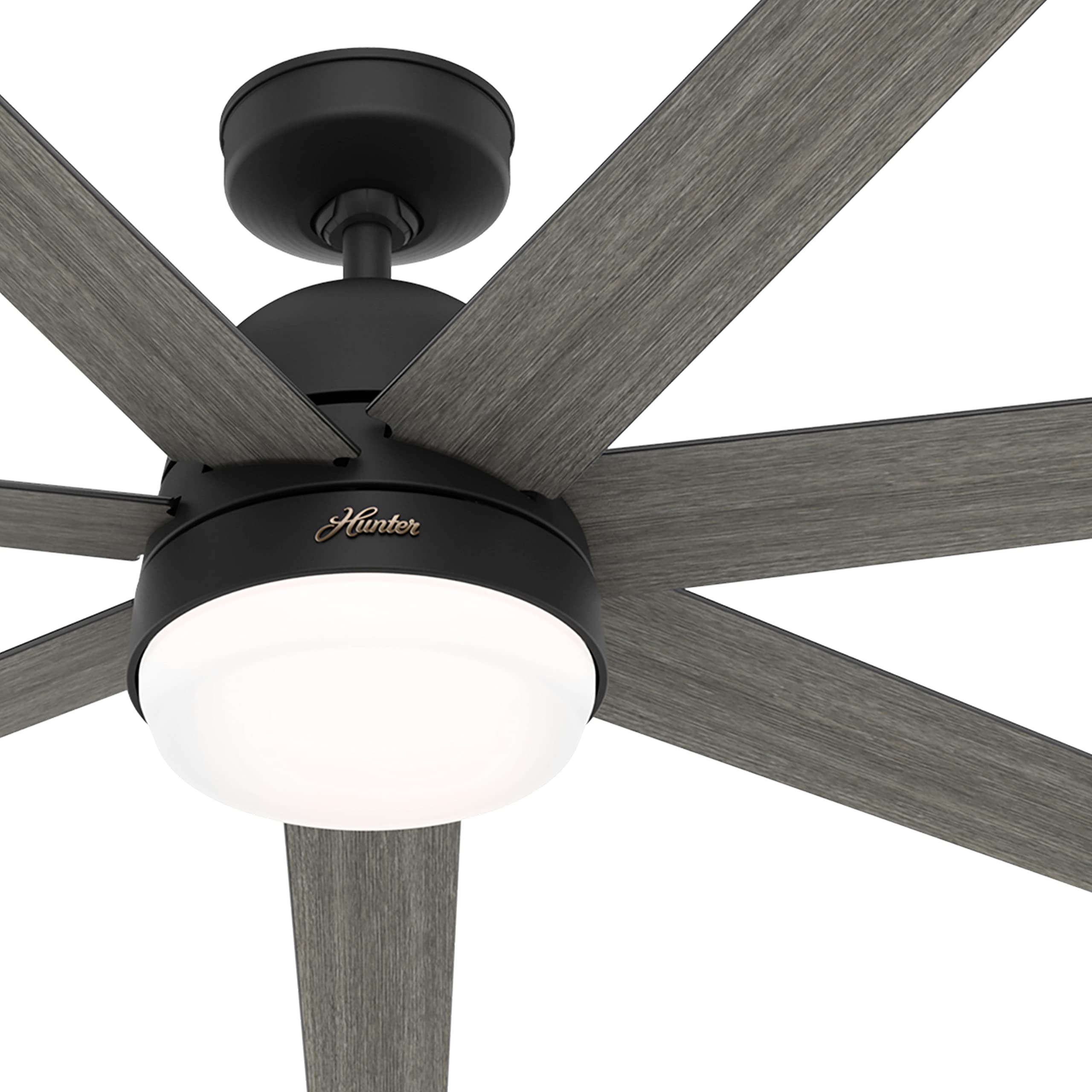 Hunter Fan 70 Inch Matte Black Ceiling Fan with LED Light Kit - Indoor Cooling Fan for Living Room, Bedroom, Office - Energy Efficient & Quiet Operation (Renewed)