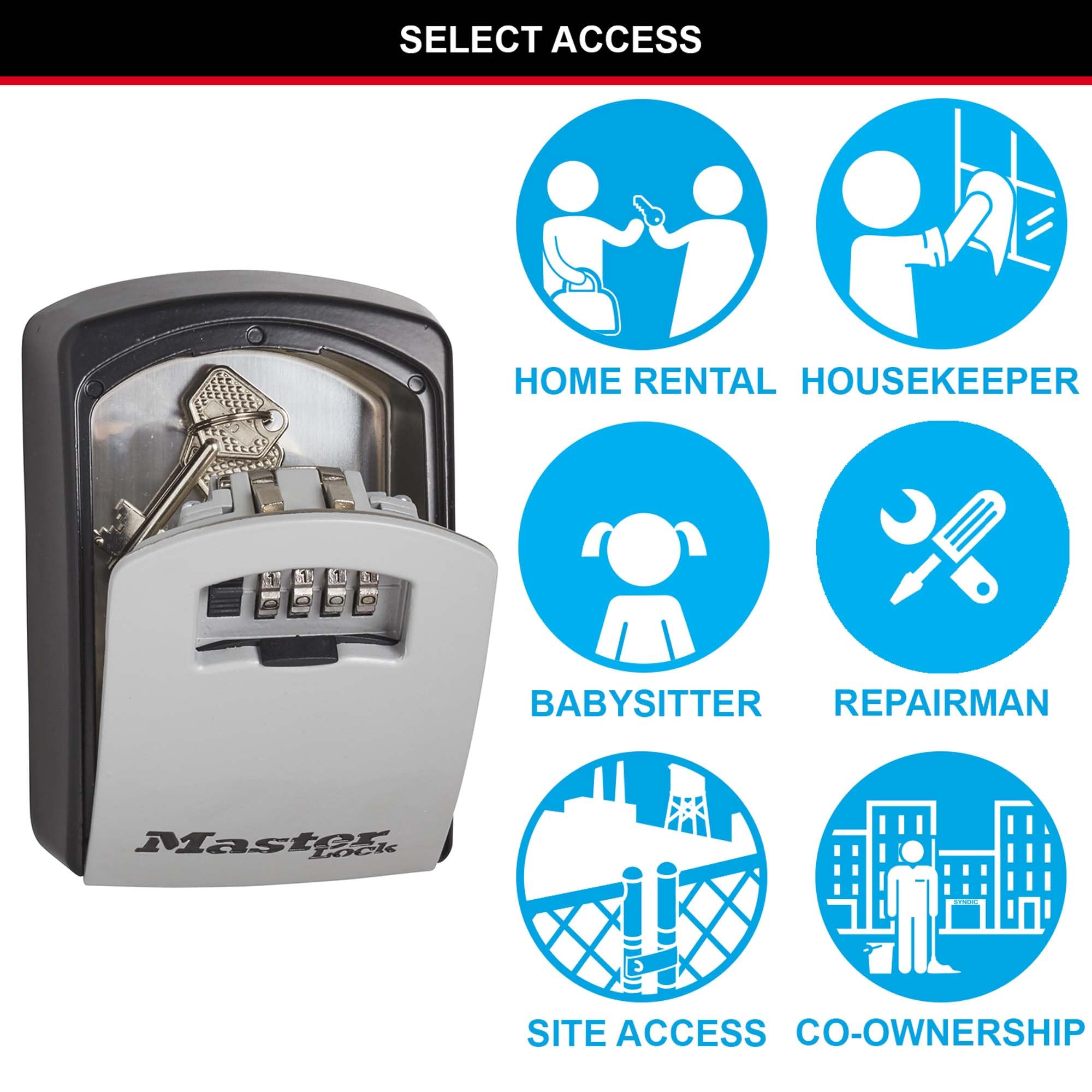 Master Lock 5403EURD Extra Large Wall Mount Key Safe Box - Secure Storage for Home, Office & Outdoor Use