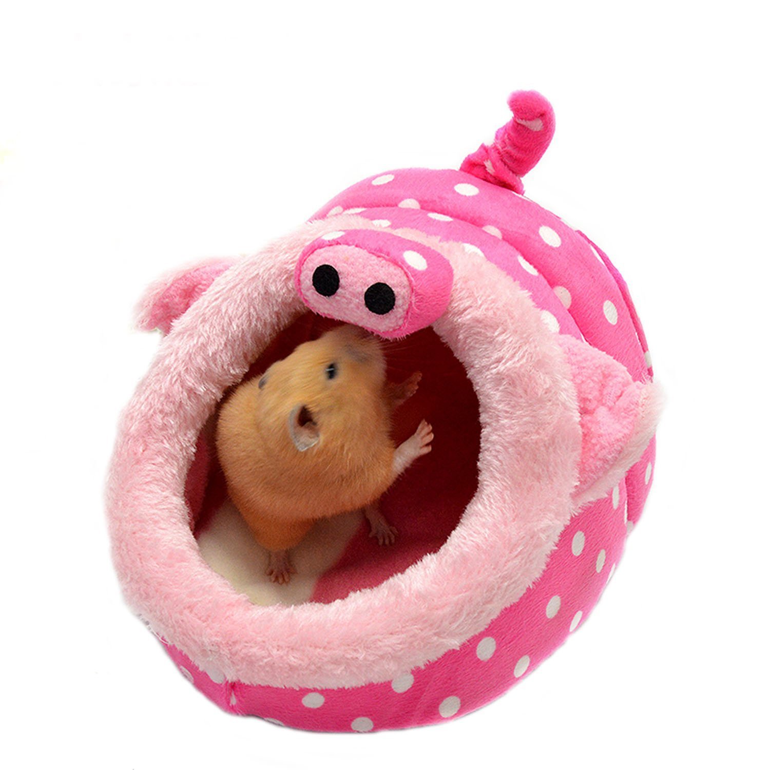Cozy Fleece Small Animal Bed House for Rabbits, Guinea Pigs, Hamsters & Hedgehogs - Winter Warm Cage Nest with Hammock - Perfect for Indoor Pet Cages & Playpens