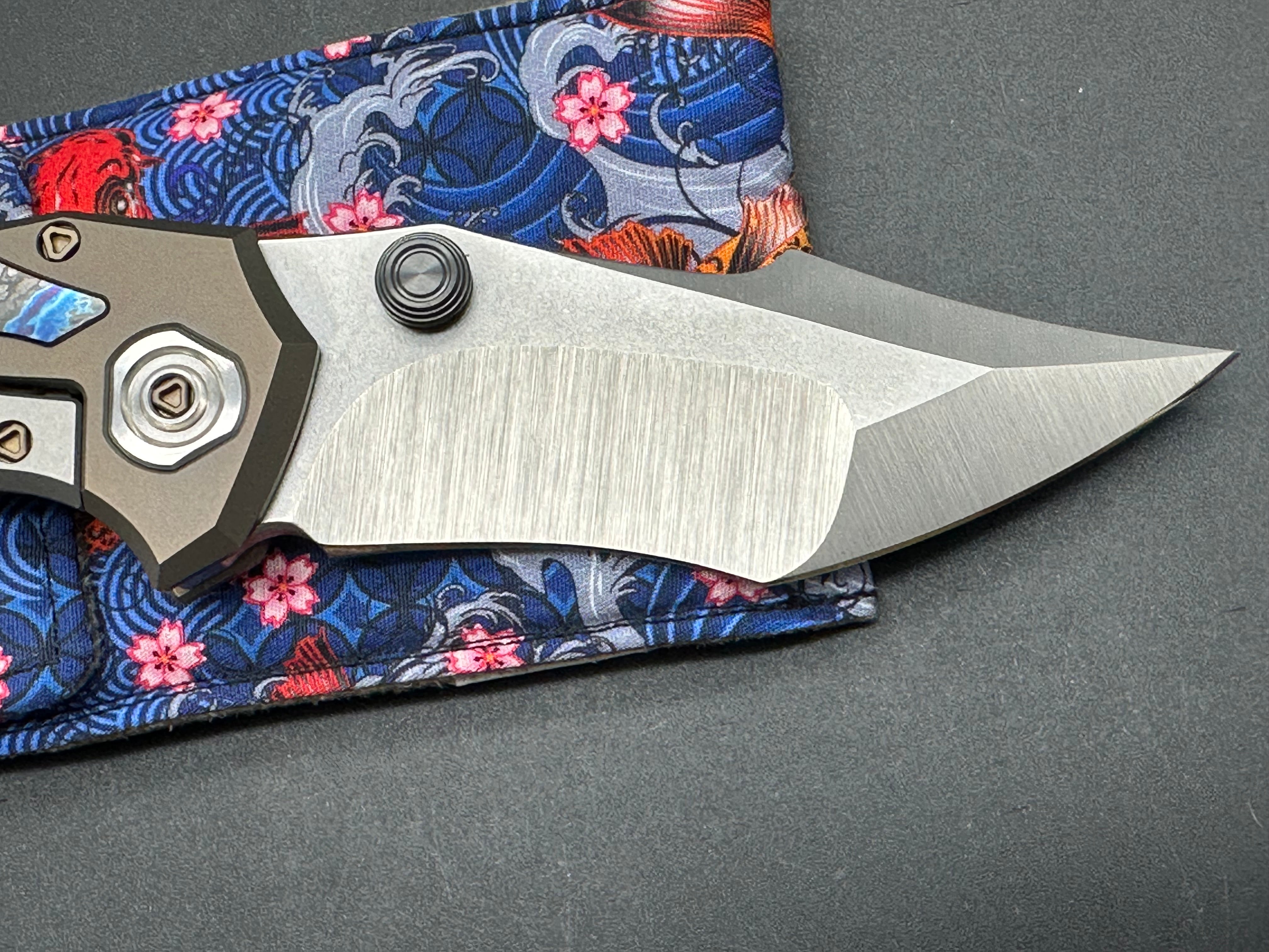 Genex Blade Primarch #6 - Bronze Milled Titanium Frame with Zirconium Inlays, Satin Vanax Pivot - Premium EDC Pocket Knife for Outdoor Camping, Survival & Everyday Carry