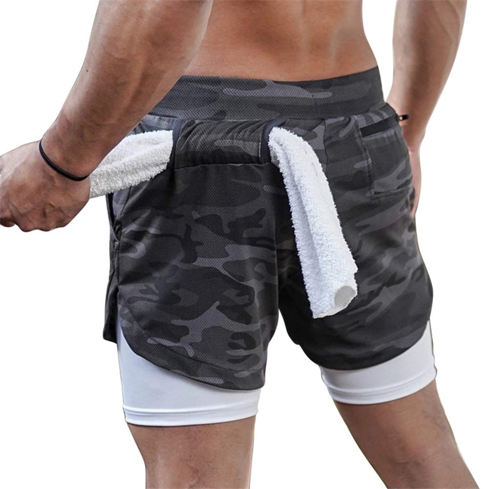 Men's 2-in-1 Compression Running Tights with Pockets - Workout Gym Shorts & Activewear Leggings for Training, Jogging, and Fitness | Perfect for Marathon, CrossFit, and Outdoor Sports