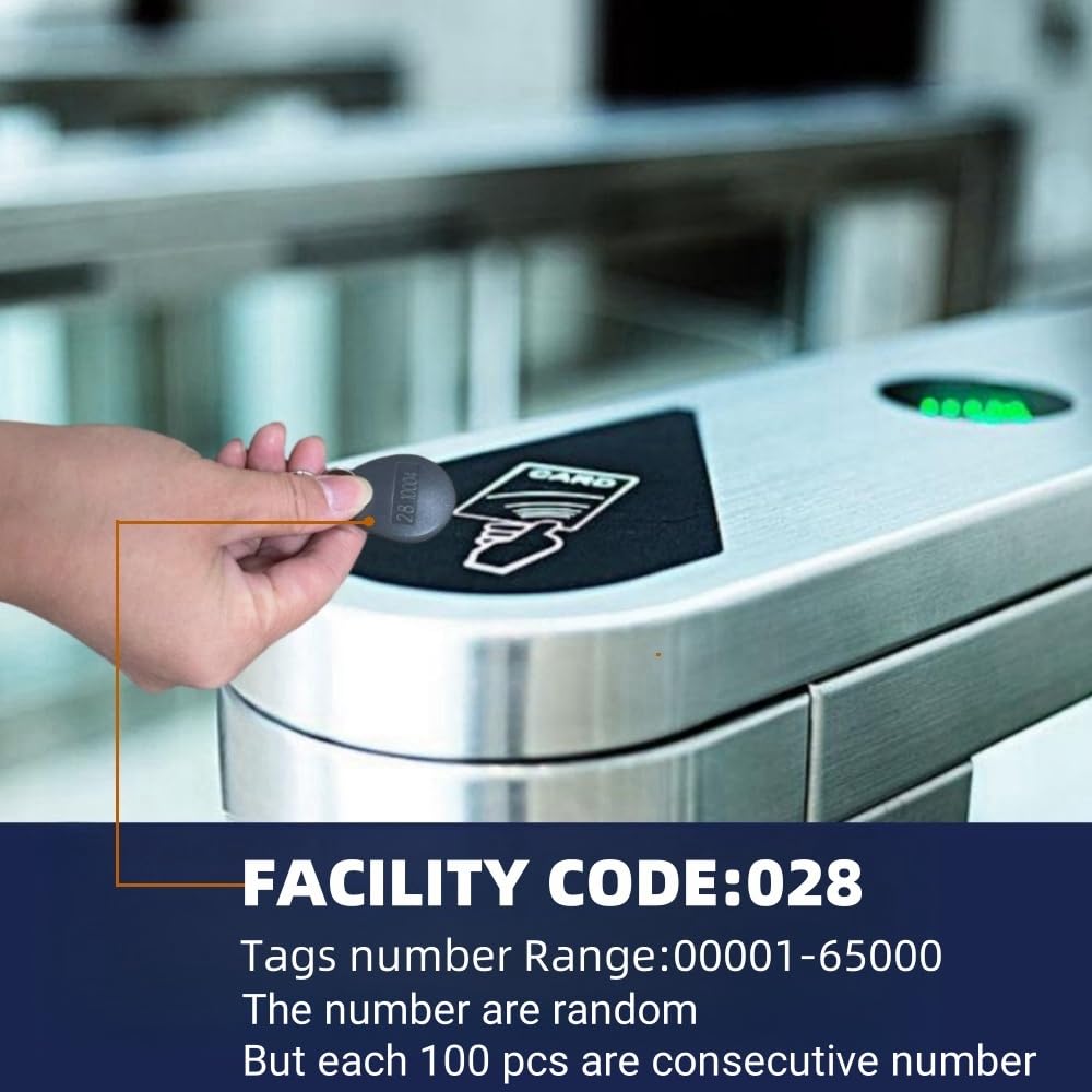 100 Pcs 26 Bit Proximity Key Fobs - Weigand Prox Keyfobs Compatible with ISOProx 1386/1326 & H10301 Format Readers - Works with Most Access Control Systems - Ideal for Office Buildings, Hotels & Secure Facilities