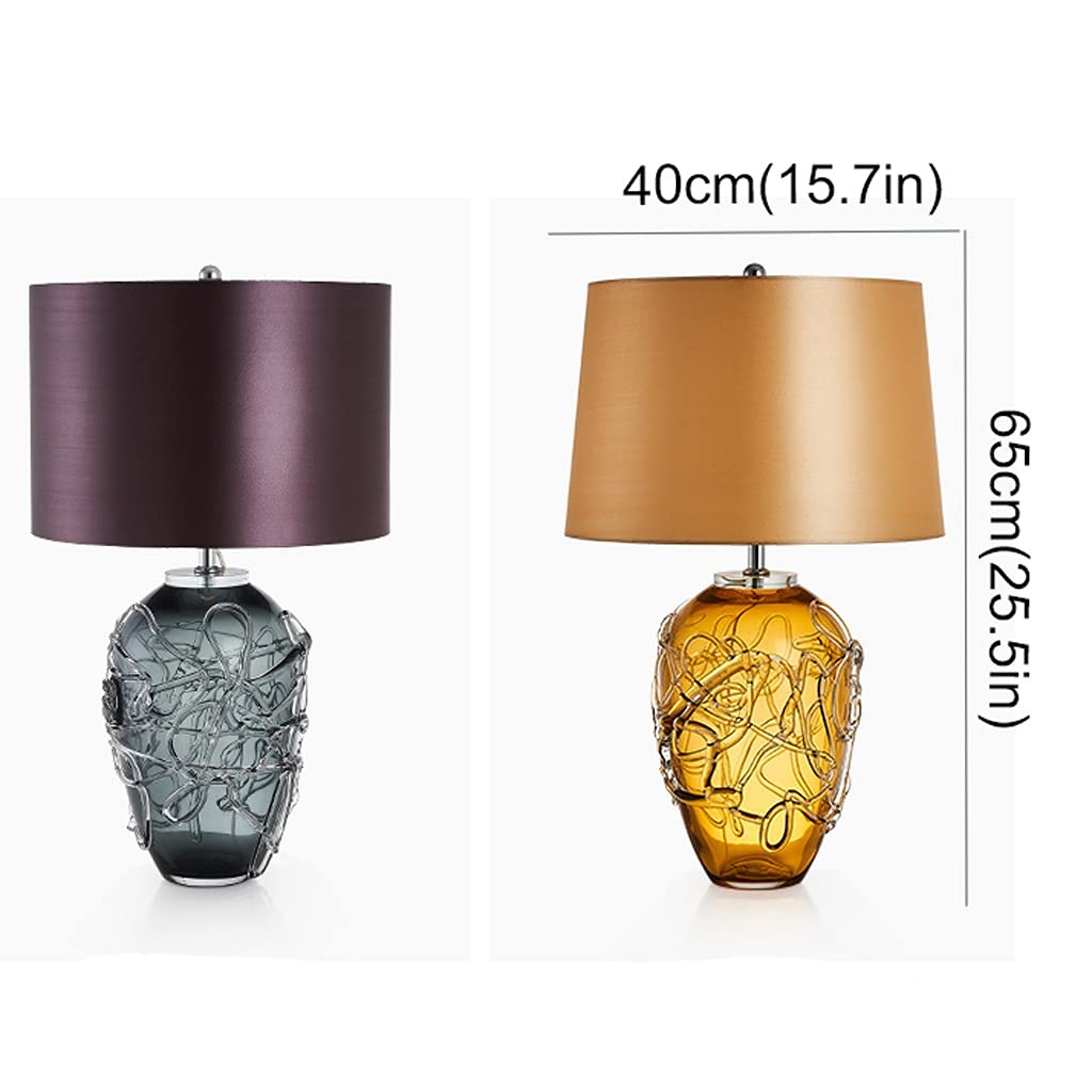 Creative Glass Fabric LED Desk Lamp with Button Switch - Stylish Table Lamp for Bedroom, Living Room & Study - Perfect Night Light for Reading, Working & Relaxing