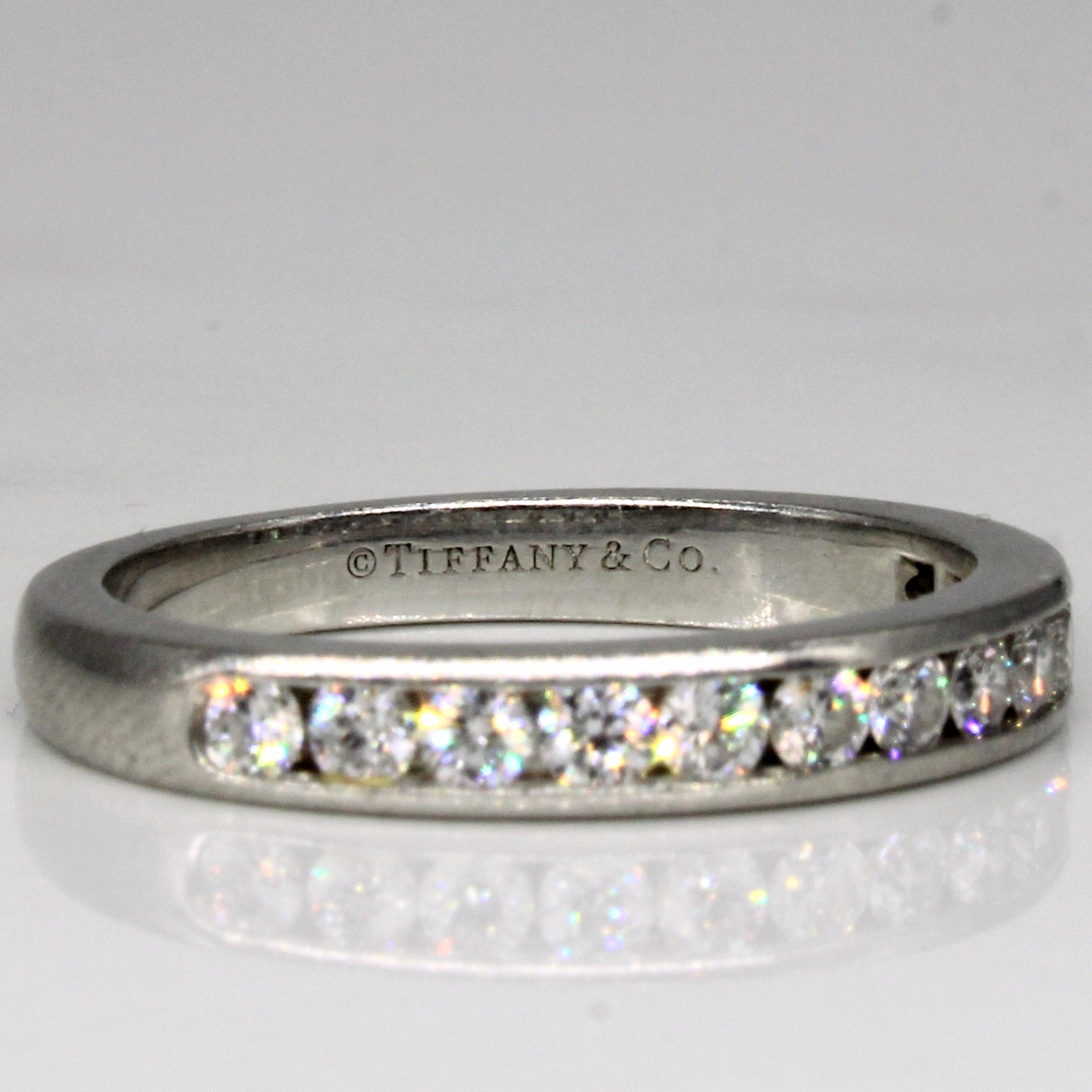 Tiffany & Co. Channel Set Diamond Ring - 0.42 Carat Total Weight (CTW) | Size 6.5 | Elegant Wedding Band, Anniversary Gift for Her, Engagement Ring Alternative | Perfect for Proposals, Special Occasions & Everyday Luxury Wear