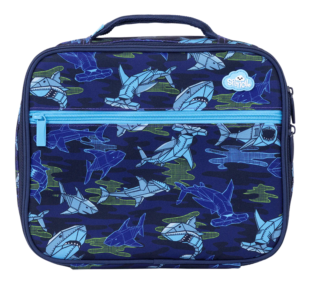 Spencil Insulated Lunch Bag with Chill Pack - Leakproof Cooler Tote for Work, School & Picnics | Robo Shark Design | BPA-Free & Eco-Friendly | Perfect for Office, Beach & Outdoor Activities
