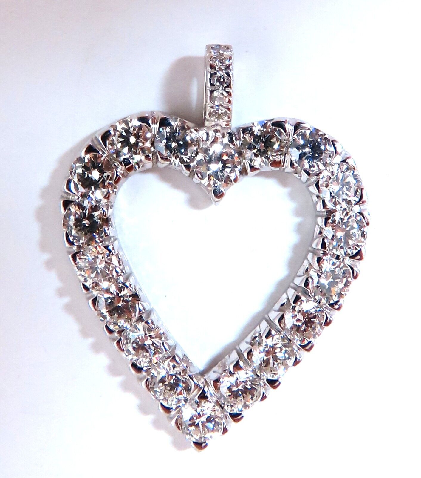 2.72 Carat Natural Diamond Open Heart Pendant Necklace in 14K Gold (G/VS) - Perfect for Valentine's Day Gifts & Anniversary Jewelry