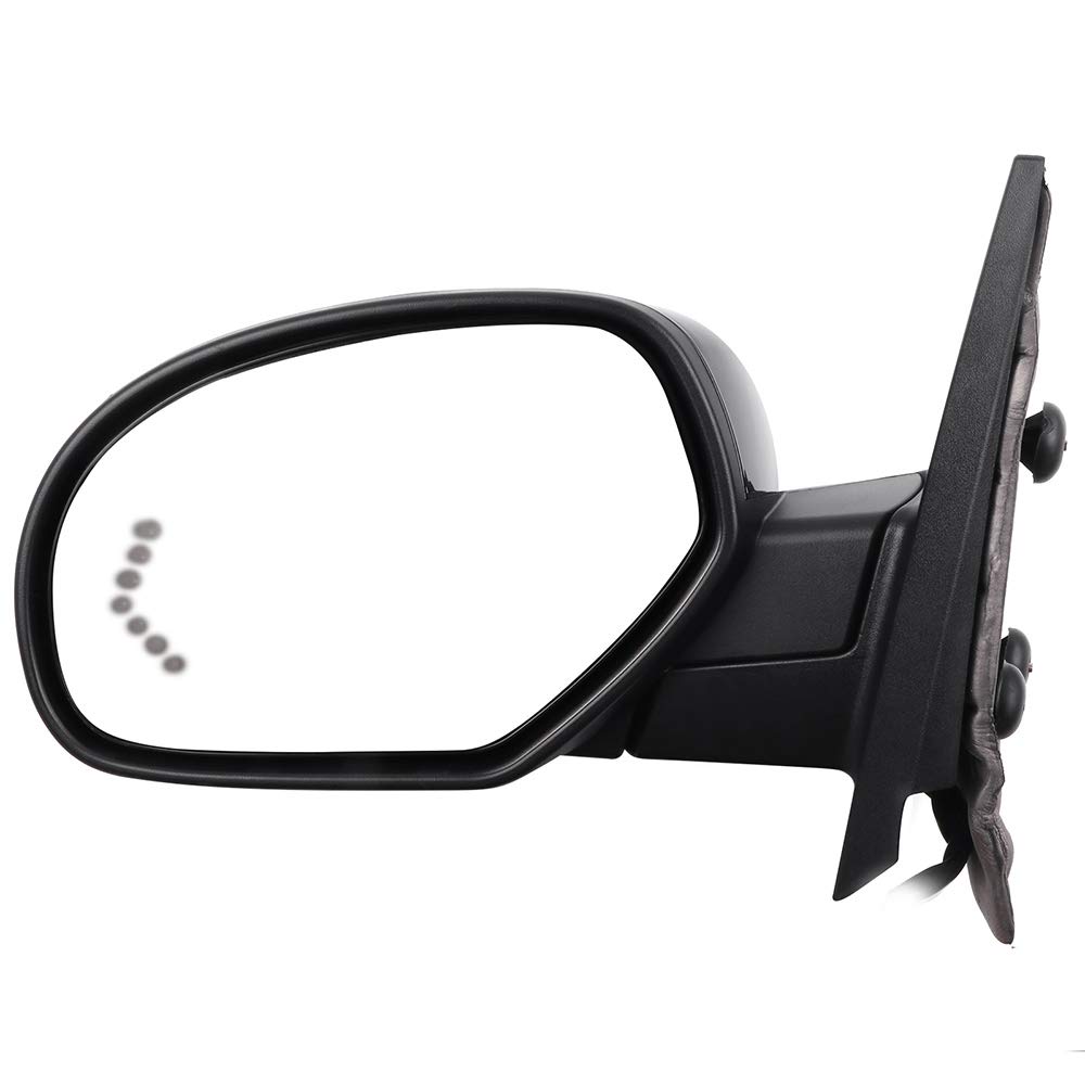 OCPTY Black Left & Right Side Mirrors for 2007-2013 Chevy Silverado 1500 - Smooth Glass, Turn Signal, Heated, Manual Fold, Memory Function | Replacement for Damaged Mirrors, Perfect for Off-Roading & Daily Driving