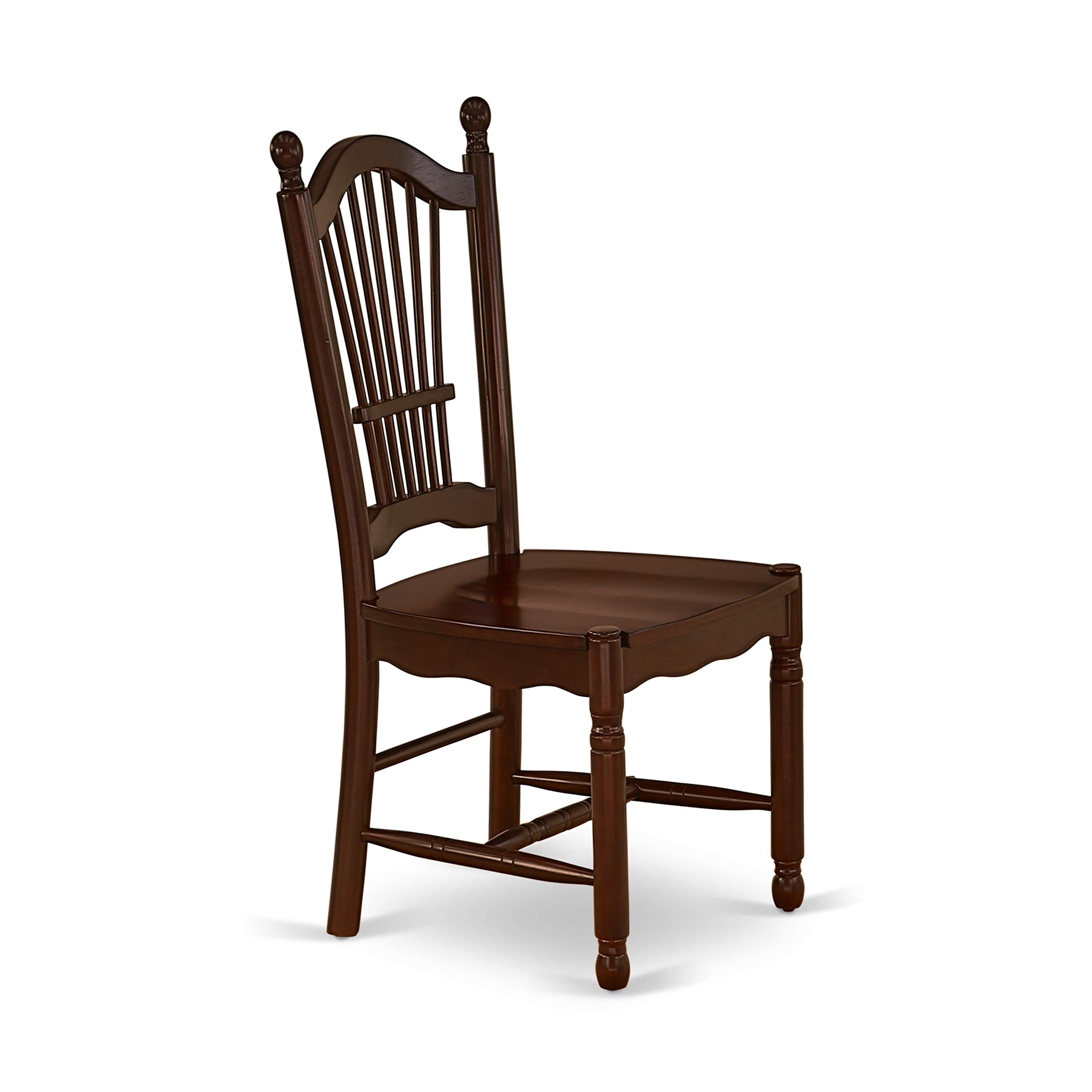 East West Furniture ESDO3-MAH-W 3-Piece Round Dining Table Set with Pedestal Base & 2 Wooden Chairs - 30x30 Inch, Mahogany - Perfect for Small Spaces, Apartments, and Cozy Kitchen Nooks
