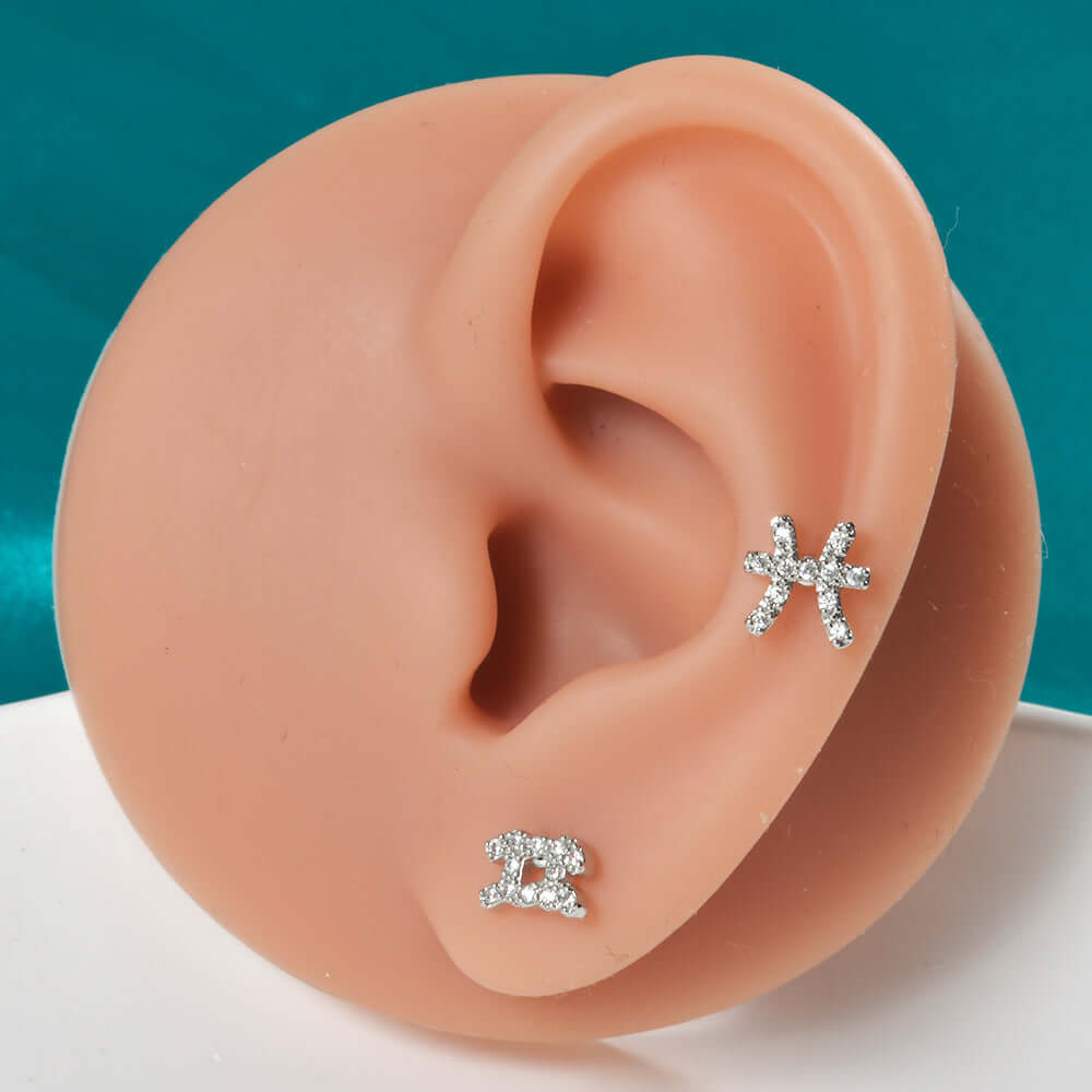20G Constellation Barbell Cartilage Earring - Zodiac Sign Conch Stud Piercing Jewelry | DL061 | Perfect for Cartilage, Helix & Conch Piercings