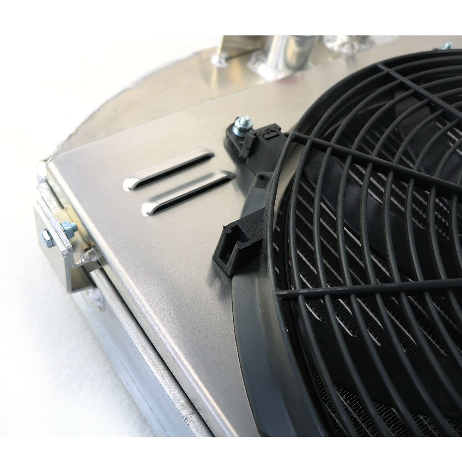 4 Row Aluminum Radiator for 1932-1934 Ford Model A & Chevy V8 Engine - Full Aluminum Cooling System with Shroud Fan & Relay Kits - Perfect for Hot Rod, Classic Car Restoration & Performance Upgrades