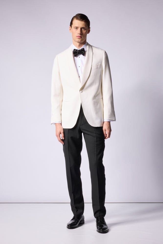 Luka 6 Evening Jacket for Women - Off White Barathea Wool Blend Formal Coat - Perfect for Weddings, Galas & Black Tie Events