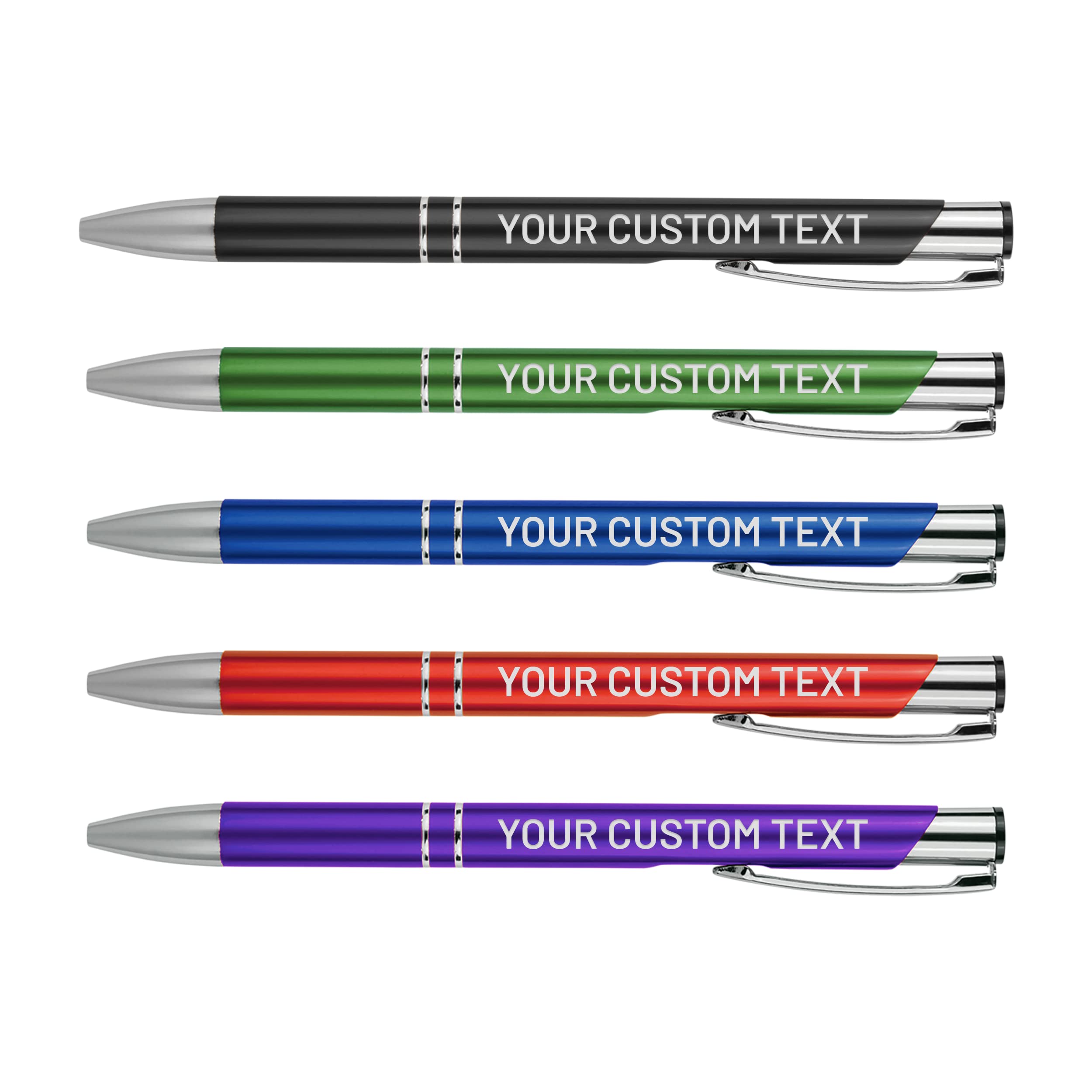 Custom Engraved Ballpoint Pens Bulk (50 Pack) - Personalized Promotional Pens for Business Gifts, Events & Office Use