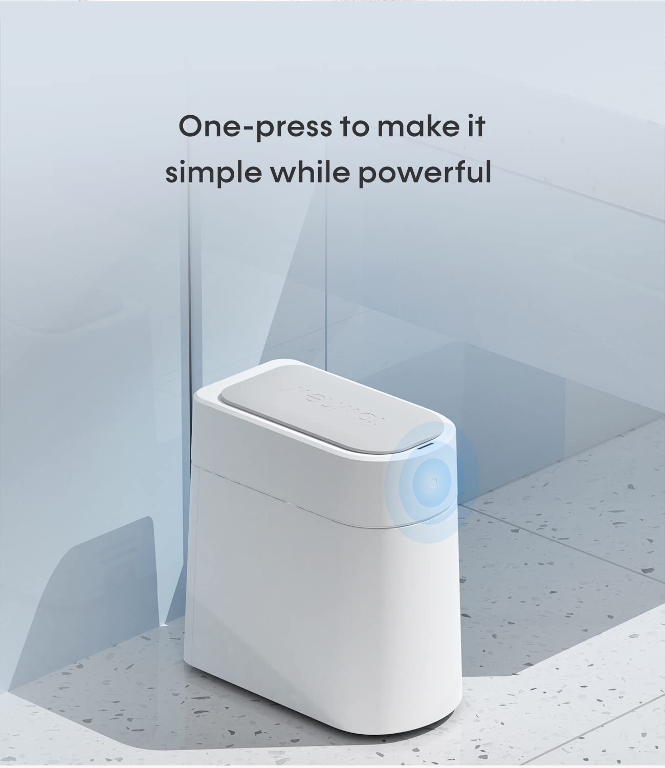 TOWNEW T3 Slim Automatic Infrared Motion Sensor Trash Can with Lid - 3.4 Gallon Touchless Self-Sealing Waterproof Garbage Bin for Bathroom, Kitchen & Office - Includes White Refill Ring (Up to 20 Bags) - Perfect for Hands-Free Waste Disposal & Hygiene Maintenance