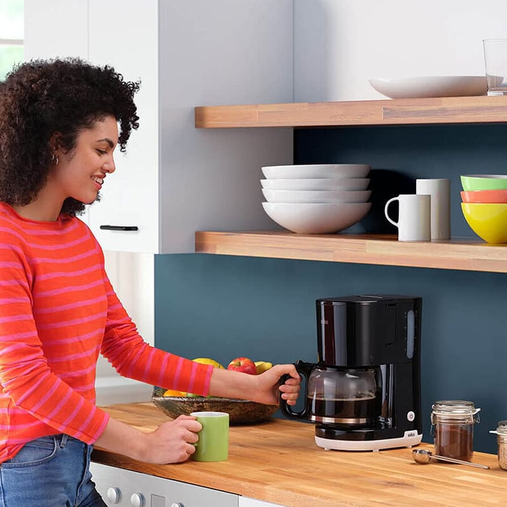 Braun AromaCafe OptiBrew 10-Cup Programmable Coffee Maker with Automatic Shut-Off, Dishwasher Safe Carafe & 1000W Fast Brewing - Perfect for Home, Office or Breakfast Use