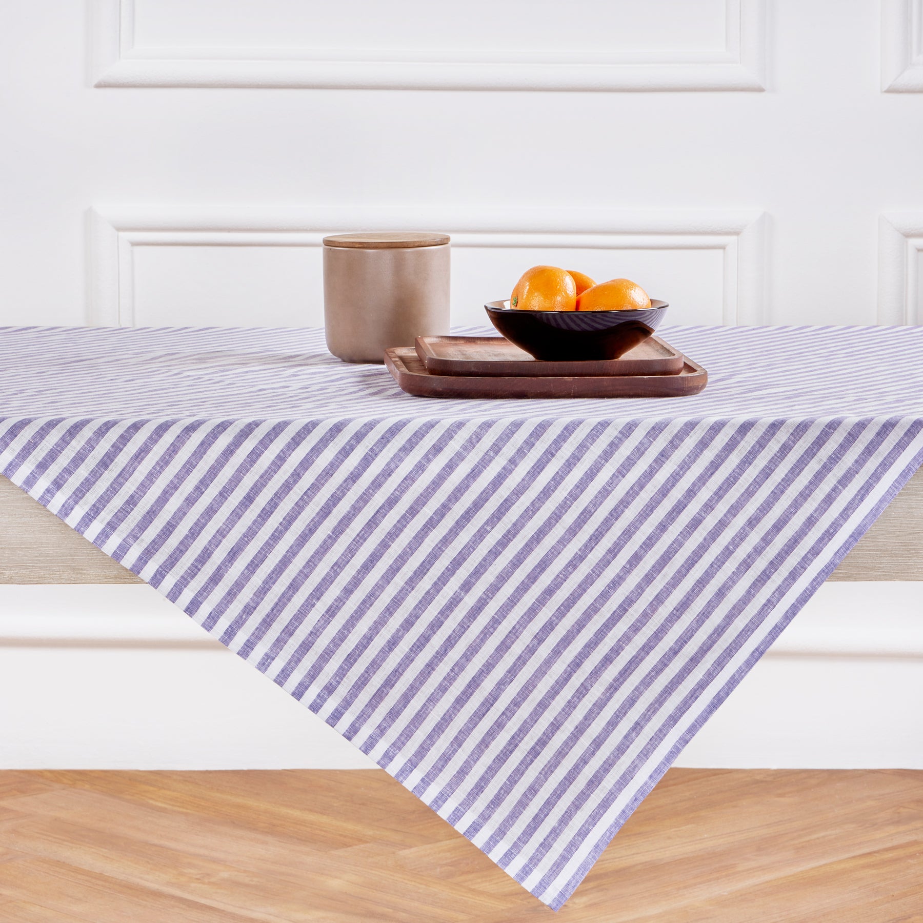 Amalfi Stripe Table Throw - Elegant Cotton Table Runner for Dining Room, Kitchen & Holiday Decor - Perfect for Weddings, Parties & Home Styling