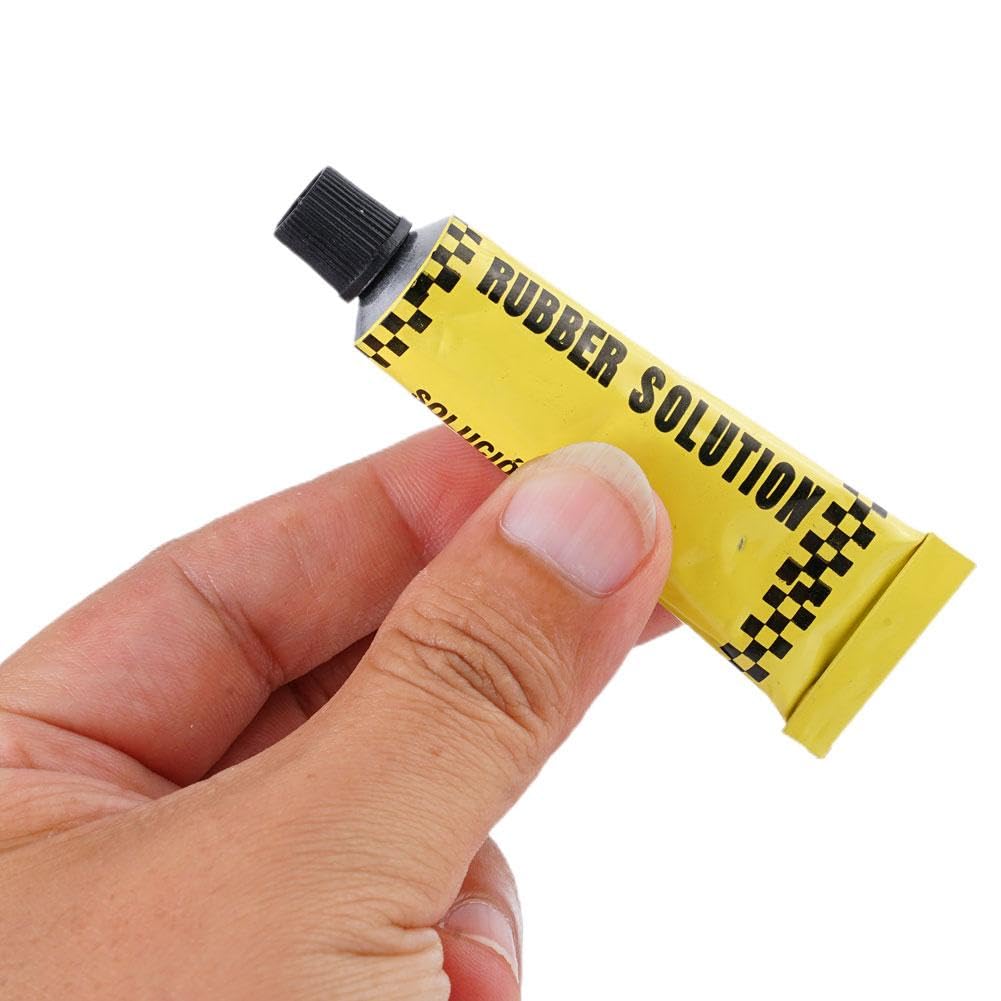 Bicycle Tire Repair Kit - Strong Inner Tube Puncture Adhesive Glue with Rubber Patches | Fix Flat Tires for Road Bikes, Mountain Bikes & Commuter Bikes | Emergency Bike Repair Tool for Cyclists