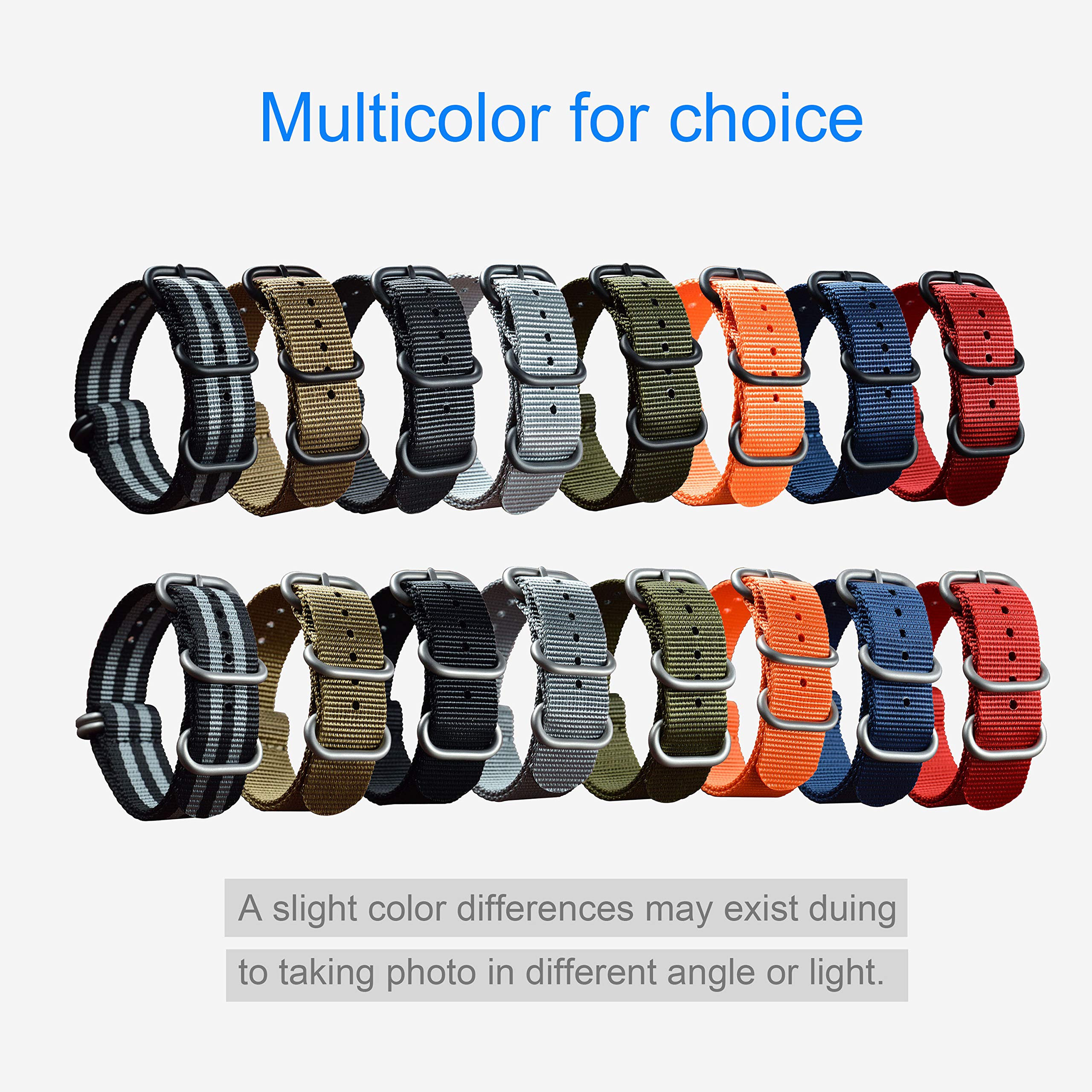 Premium Nylon Watch Band Replacement - 18mm to 28mm Adjustable Strap for Apple Watch, Samsung, Fitbit & More | Durable, Comfortable & Stylish for Sports, Outdoor Activities & Everyday Wear