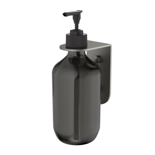Caroma Liano II Soap Dispenser Holder - Premium Gunmetal Finish for Bathroom & Kitchen Organization | Wall-Mounted Liquid Soap Bottle Stand for Modern Home Decor