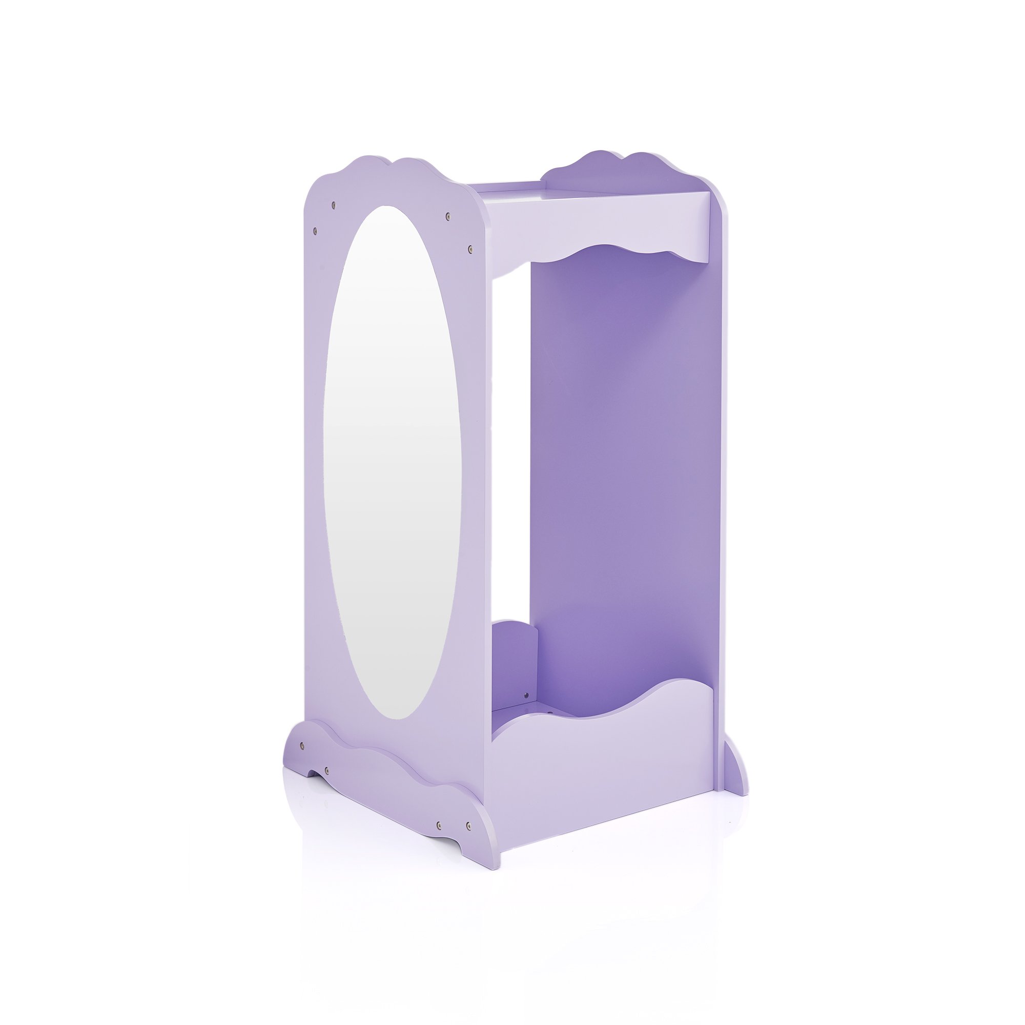 Guidecraft Dress Up Cubby Center - Lavender: Kids Closet Organizer with Mirror & Hooks, Toddler Wardrobe for Costumes, Shoes & Clothing Storage | Perfect for Bedroom, Playroom & Daycare Organization