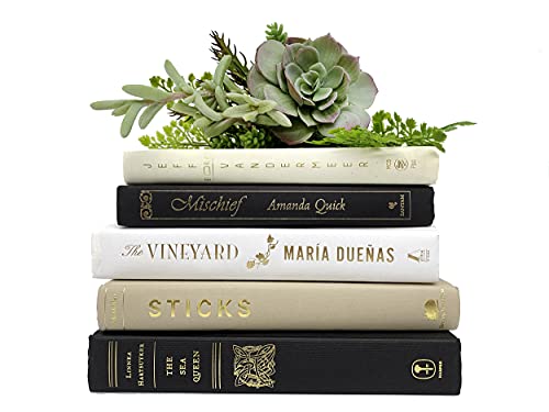 Black, Beige, Ivory, Tan, White Decorative Hardcover Books - Bookshelf Inserts for Home Decor | Perfect for Bookshelf Styling, Coffee Table Centerpieces & Living Room Accents