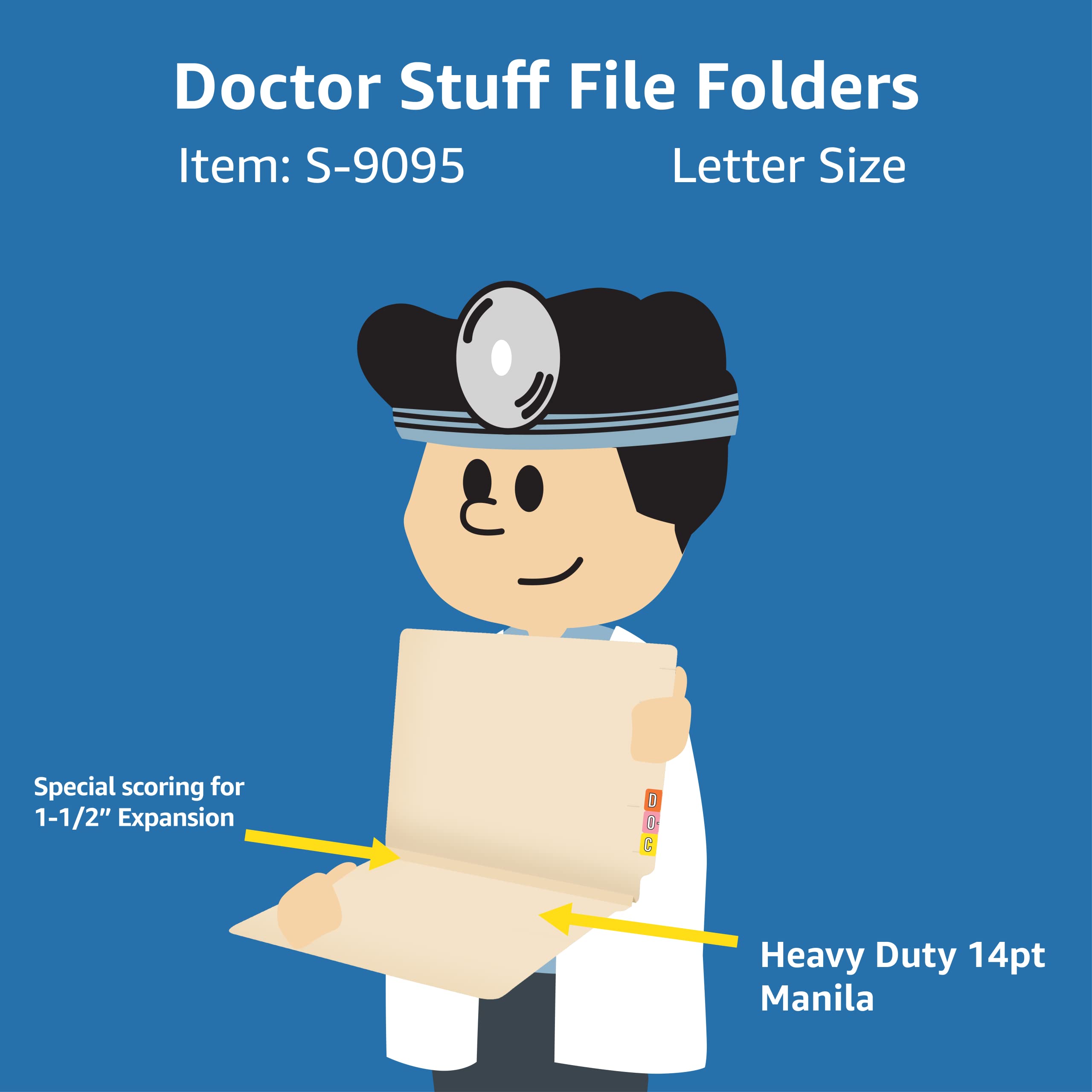 250-Pack Manila File Folders with W-Fold Design, 1-1/2