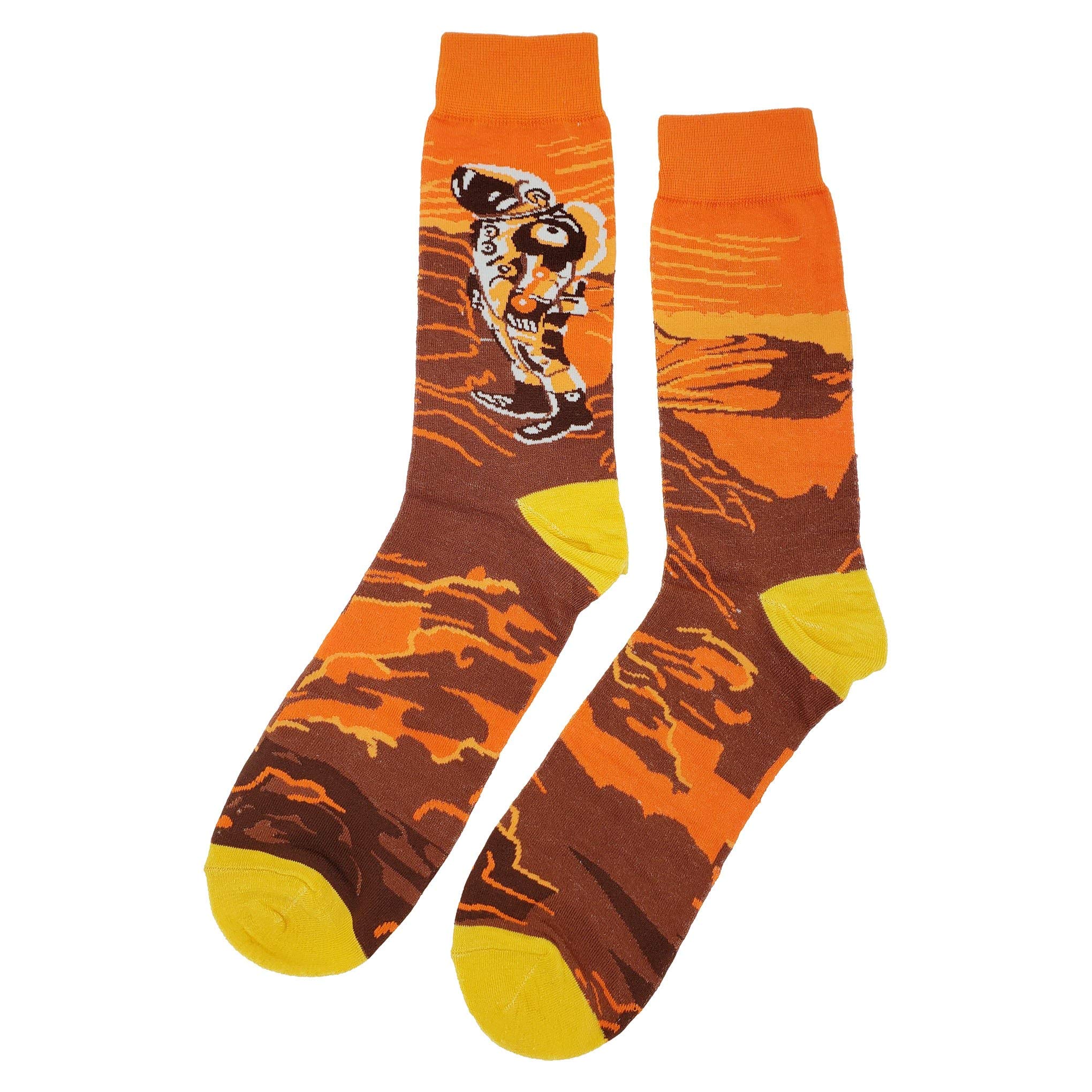 Funny Planet Mars Dress Socks for Men - Cotton Crew Novelty Socks Size 8-12 - Colorful Crazy Fun Design Socks Gift - Perfect for Cosplay, Space Enthusiasts & Unique Fashion Statement