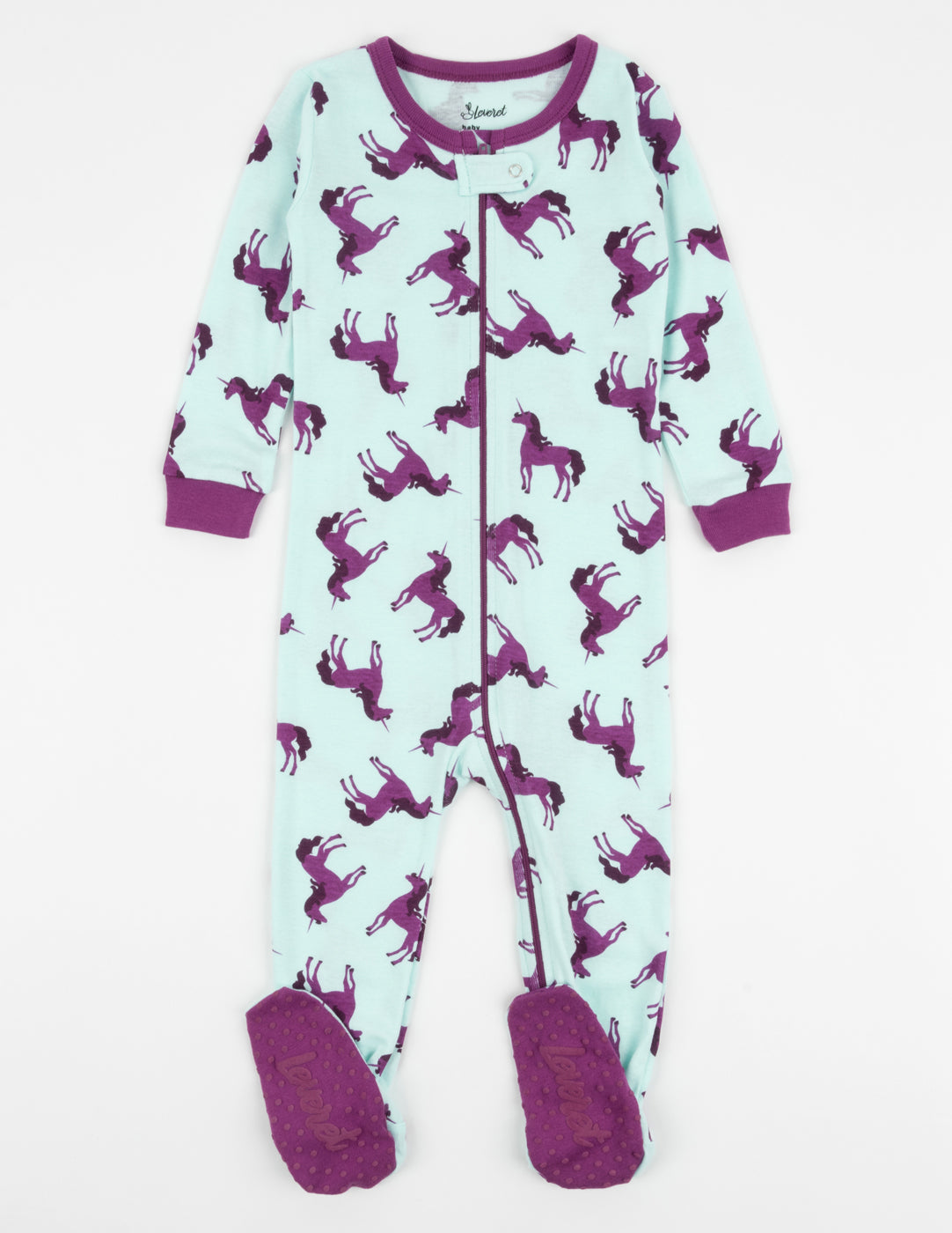 Purple Unicorn Cotton Footed Pajamas for Kids - Soft & Comfortable Sleepwear for Girls & Boys - Perfect for Bedtime, Lounging & Sleepovers