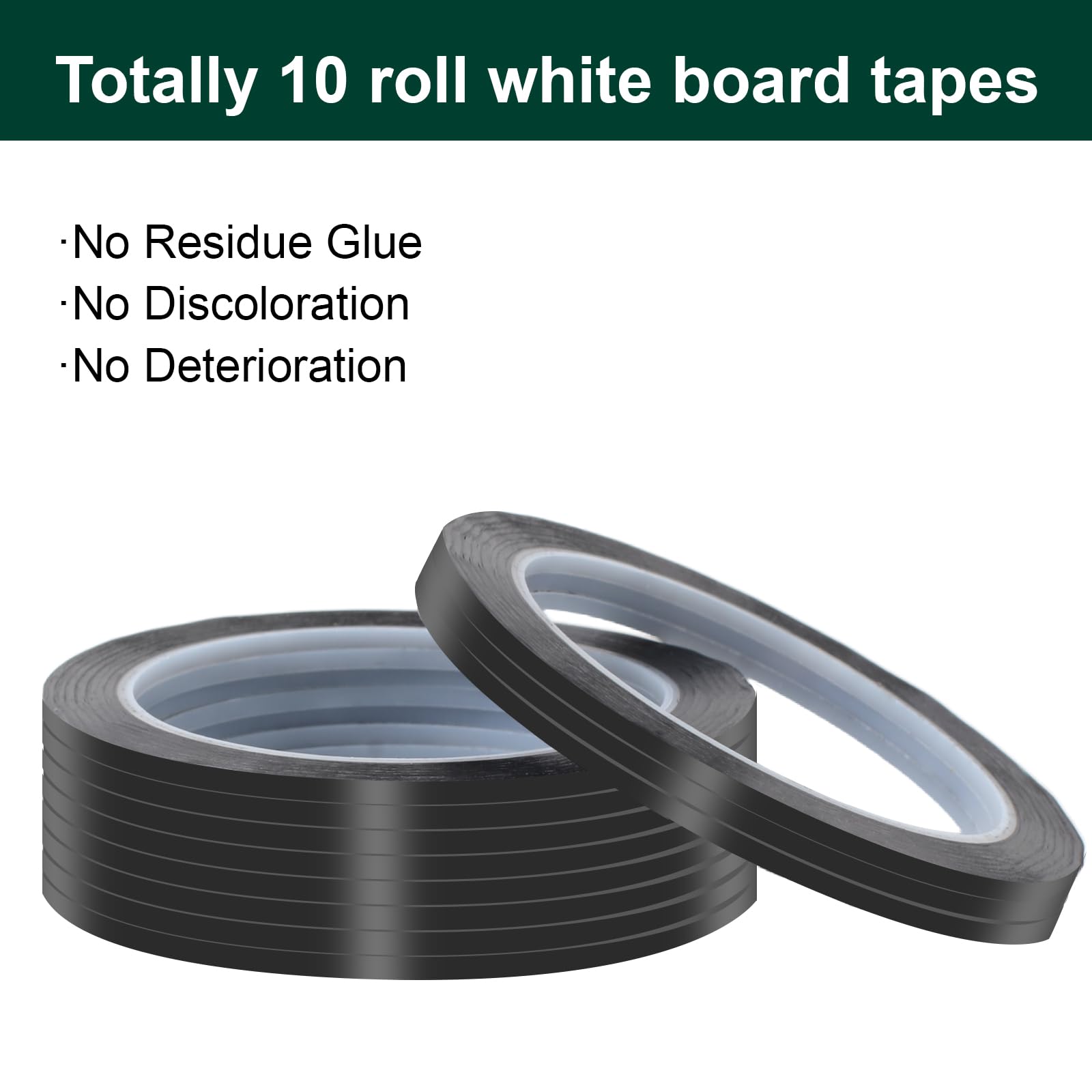 Utron 12 Rolls Whiteboard Tape - 3mm Thin Black Dry Erase Pinstripe Tape for Electrical Marking, DIY Art & Crafts - Perfect for Office Whiteboards, Classroom Projects & Home Organization