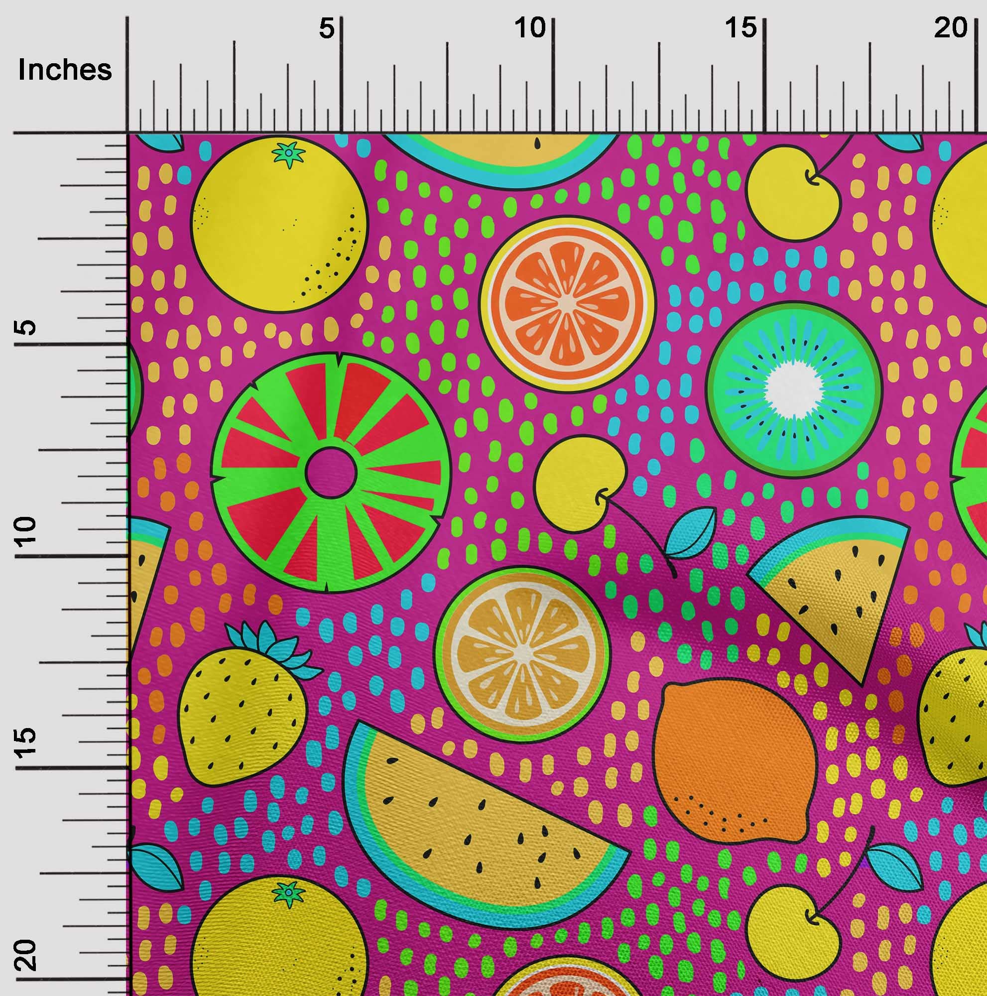 oneOone Polyester Spandex Bright Red Tropical Fruit Print Fabric - 56 Inch Wide Soft Stretch Material for Sewing, DIY Crafts, Quilting & Upholstery - Perfect for Summer Dresses, Swimwear & Home Decor Projects