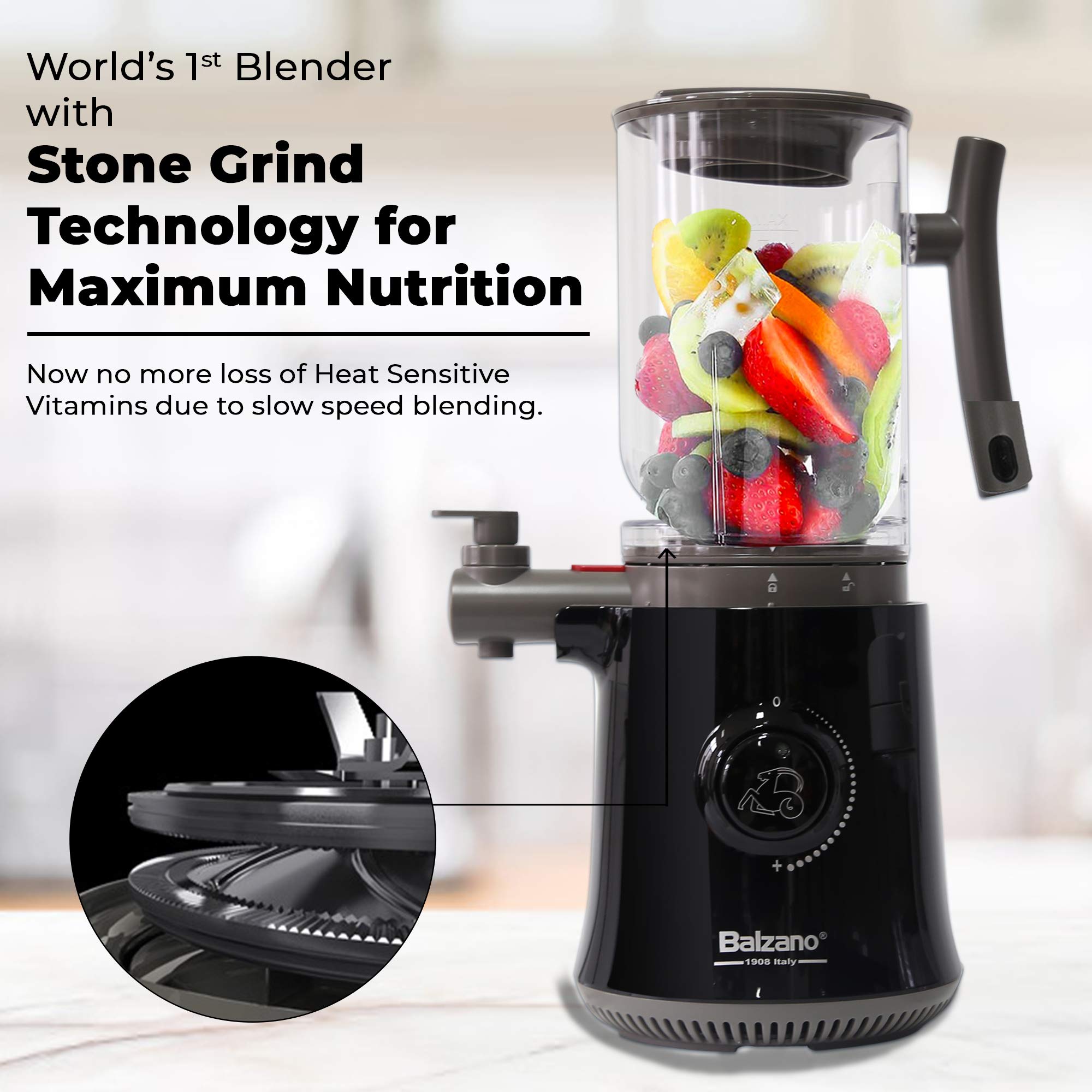 Premium 4-in-1 Yoga Blender with Auto Seed Separation - Compact Smoothie Maker, Juicer & Soup Maker for Immunity Boost - Perfect for Home Gym, Yoga Recovery & Healthy Breakfast - Black