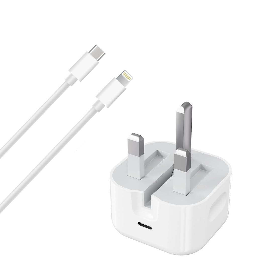 20W USB C Fast Charger with 1M Cable - PD Wall Charger Compatible with iPhone 14/13/12/11/X/8/7, iPad Pro, Samsung Galaxy - Quick Charge 3.0 Power Adapter for Home, Office & Travel