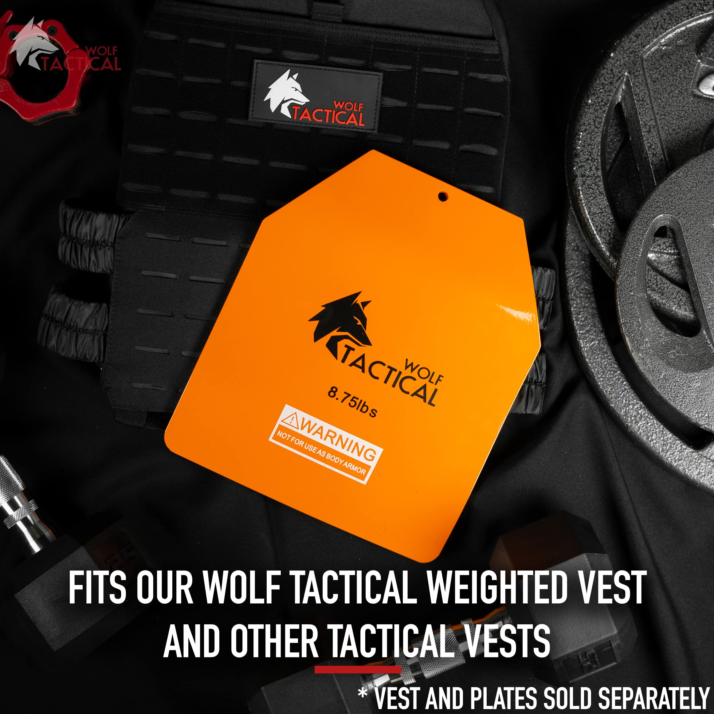 WOLF TACTICAL Curved Weight Vest Plates - 5.75LB/8.75LB/14.5LB Pairs - Ergonomic Contoured Design for CrossFit, Strength Training, Running & Heavy Workouts - Perfect for Home Gym, Outdoor Fitness & Military Training