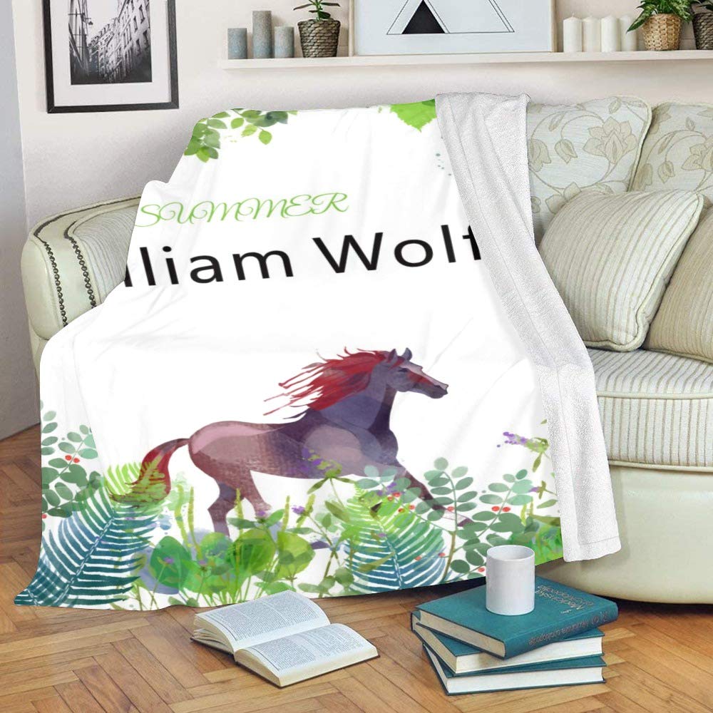 Personalized Woodland Horse Baby Blanket - Custom Name Blanket for Boys & Girls (30