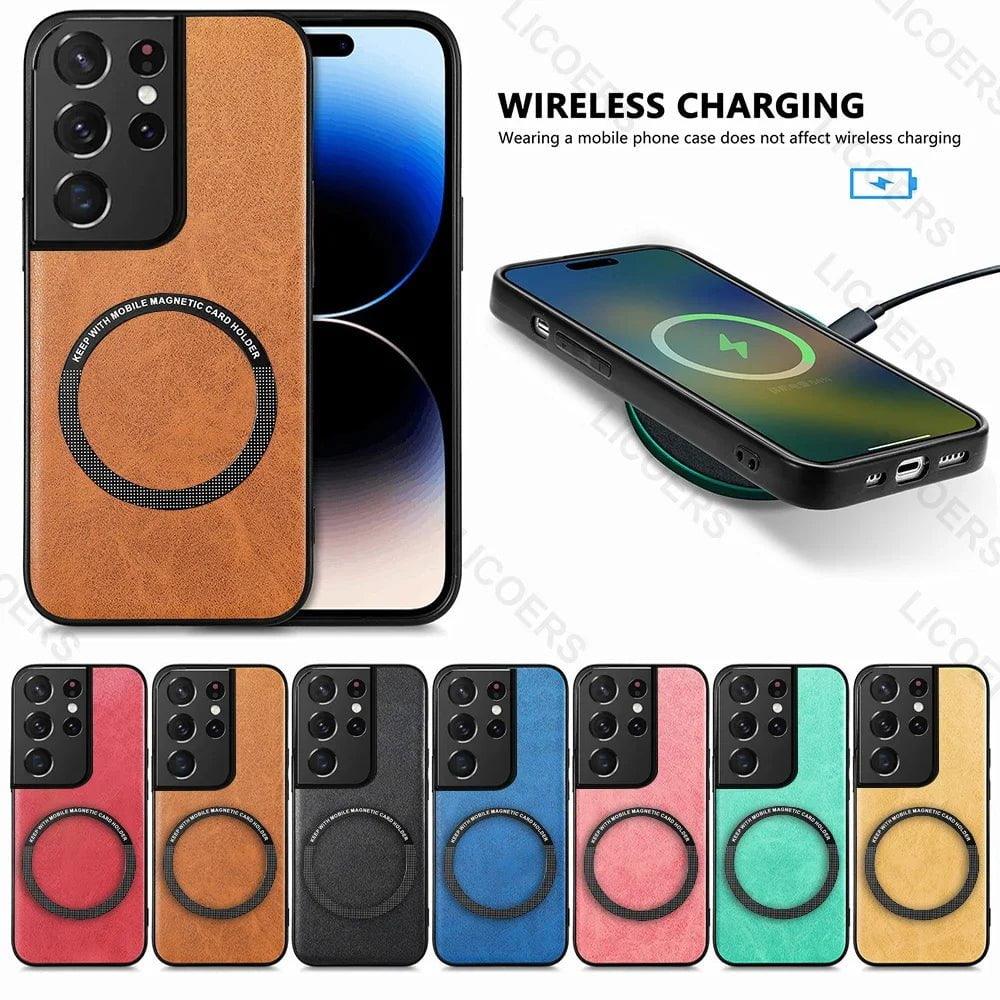 Samsung Galaxy S24 Ultra Magsafe Wireless Charging Case - Fast Charging Protective Cover for iPhone 15 Pro Max, Perfect for Travel & Daily Use
