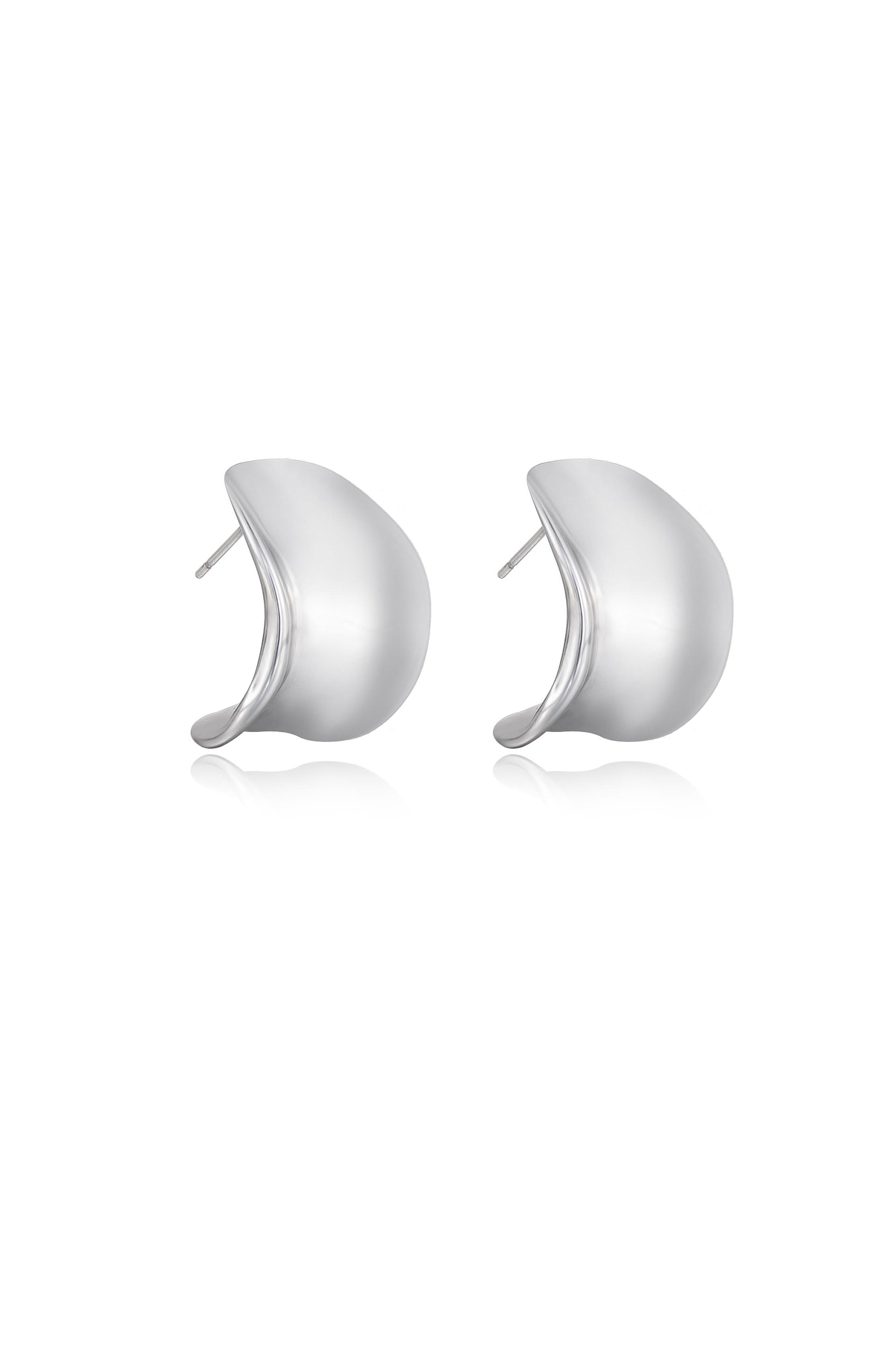 Elegant Curved Stud Earrings for Women - Hypoallergenic Gold Plated Earrings for Daily Wear & Special Occasions
