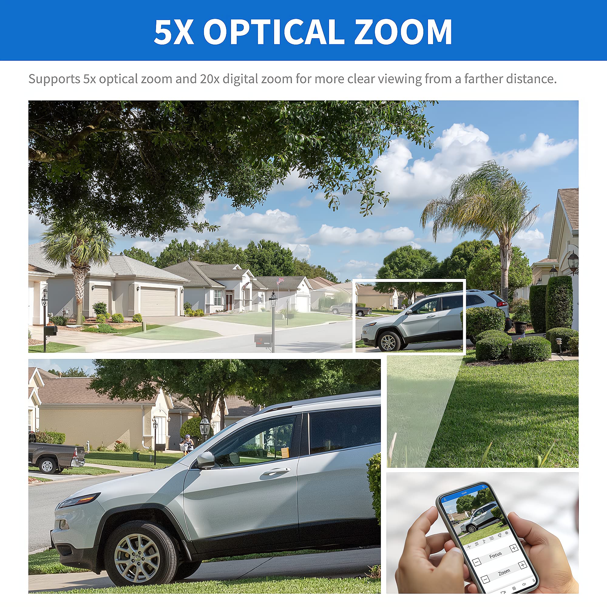 4K 8-Channel Security Camera System with 8MP AI Facial Recognition, Human & Vehicle Detection - 5X Optical Zoom PoE IP Dome Cameras for Home & Business Surveillance (3840x2160 @30fps)