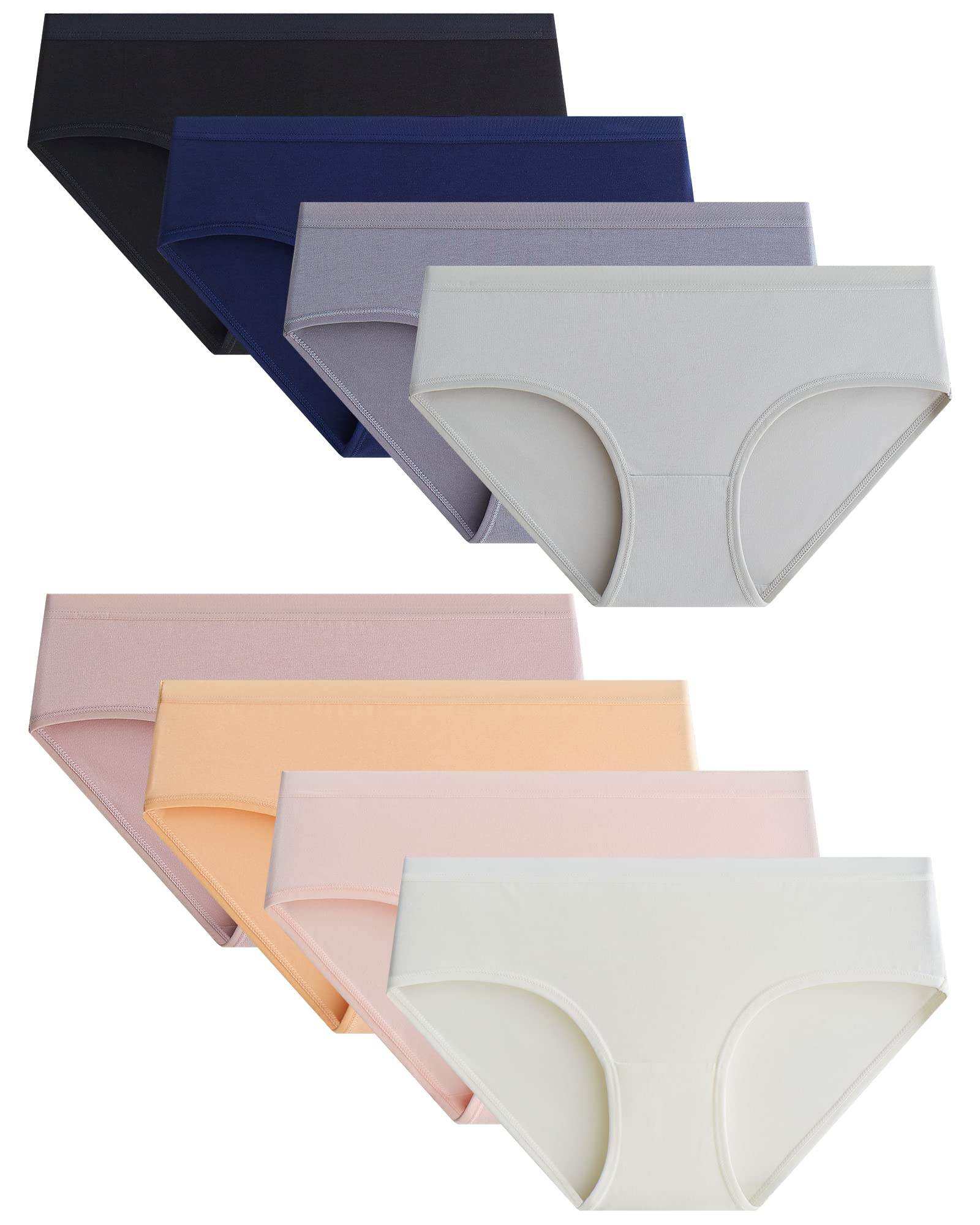 Adorel Cotton Panties for Teen Girls - 8 Pack Solid Briefs for School & Sleep
