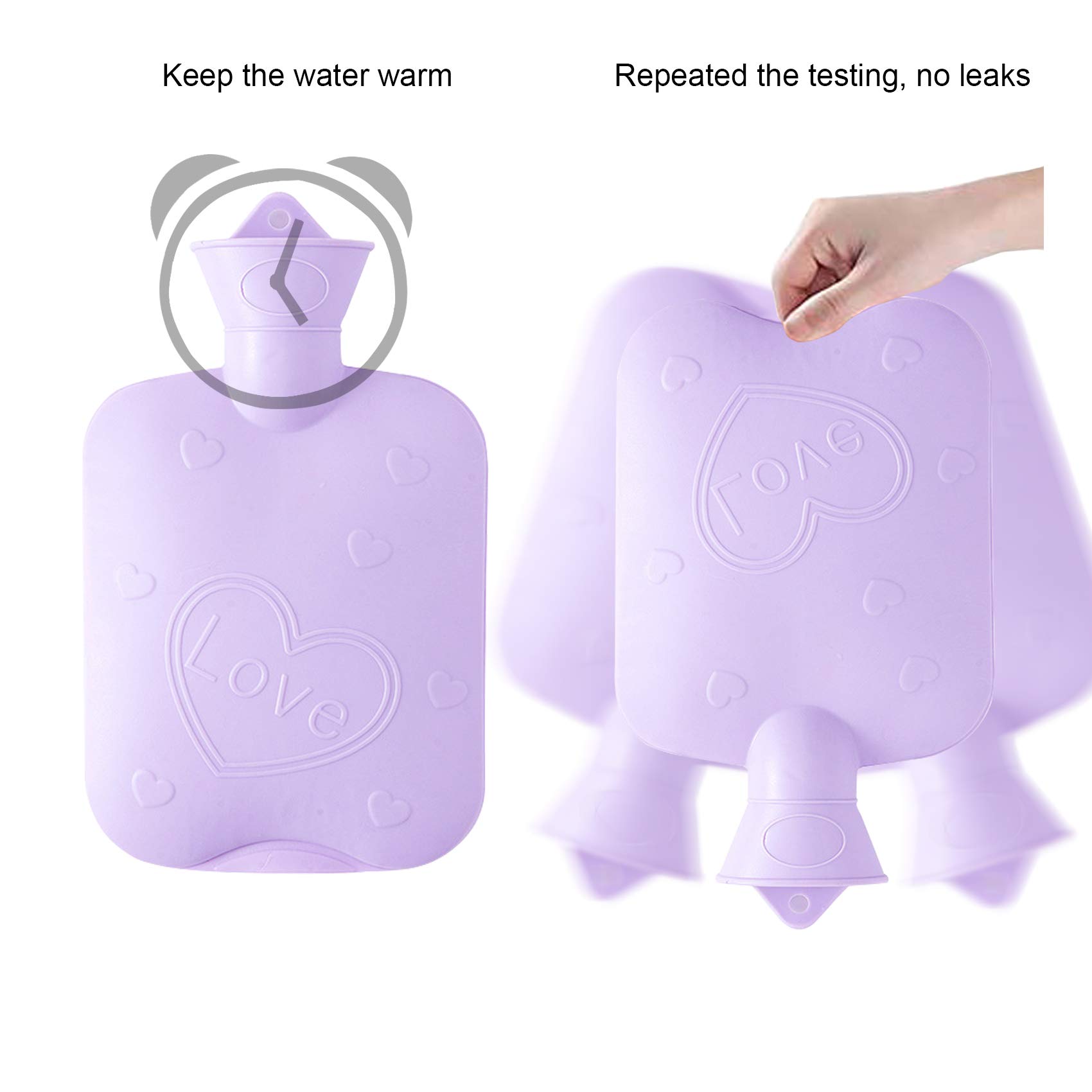 Premium Rubber Hot Water Bottle with Soft Fleece Cover - Pain Relief for Neck, Shoulder, Back, Hands, Legs & Waist | Perfect for Winter Warmth, Menstrual Cramps & Muscle Relaxation at Home or Office