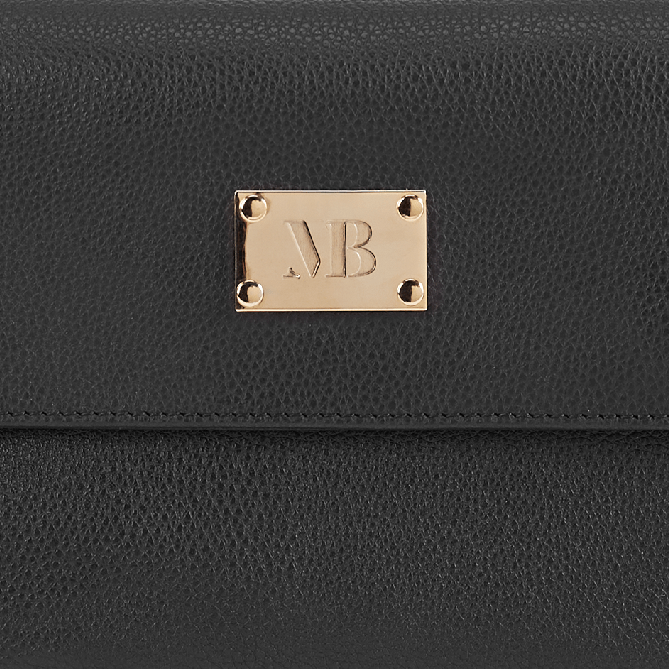 Trudy Vegan Leather Crossbody Clutch Bag for Women - Stylish Black Purse for Everyday Use, Travel & Evening Events