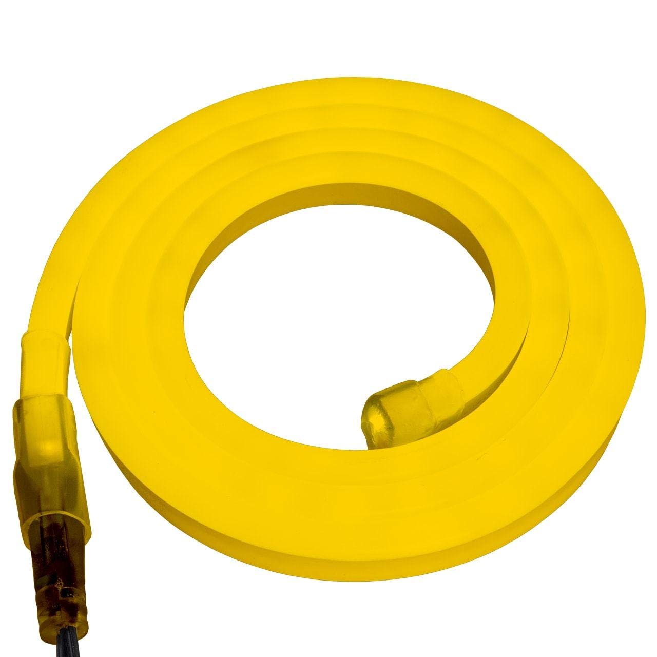 Yellow SMD LED Neon Strip Light - 120V Flexible Rope Lighting - 100.04ft Custom Length for Home Decor, Bars, and Outdoor Signage