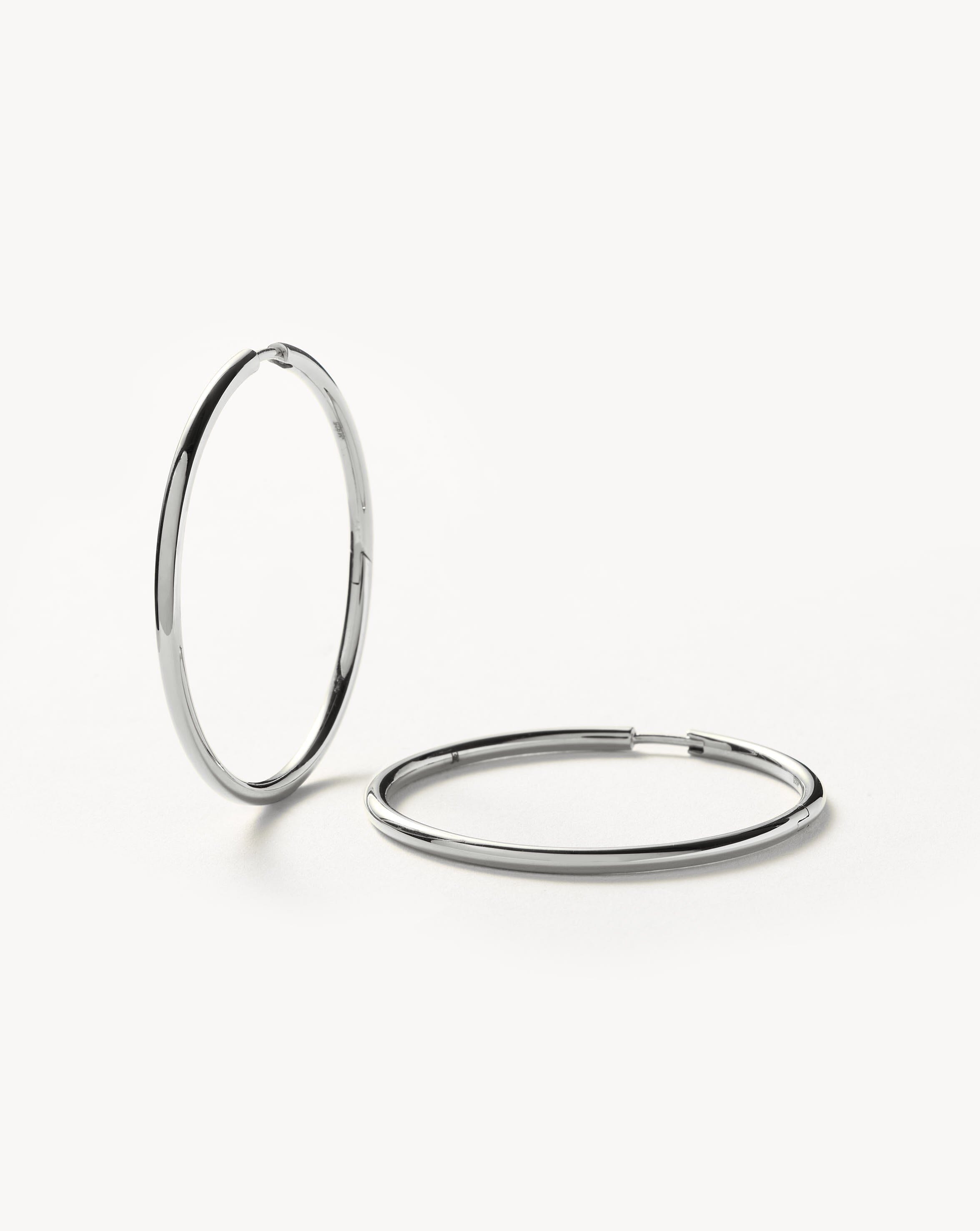 Classic Large Hoop Earrings for Women | 925 Sterling Silver Dangle Earrings | Perfect for Everyday Wear, Parties & Special Occasions