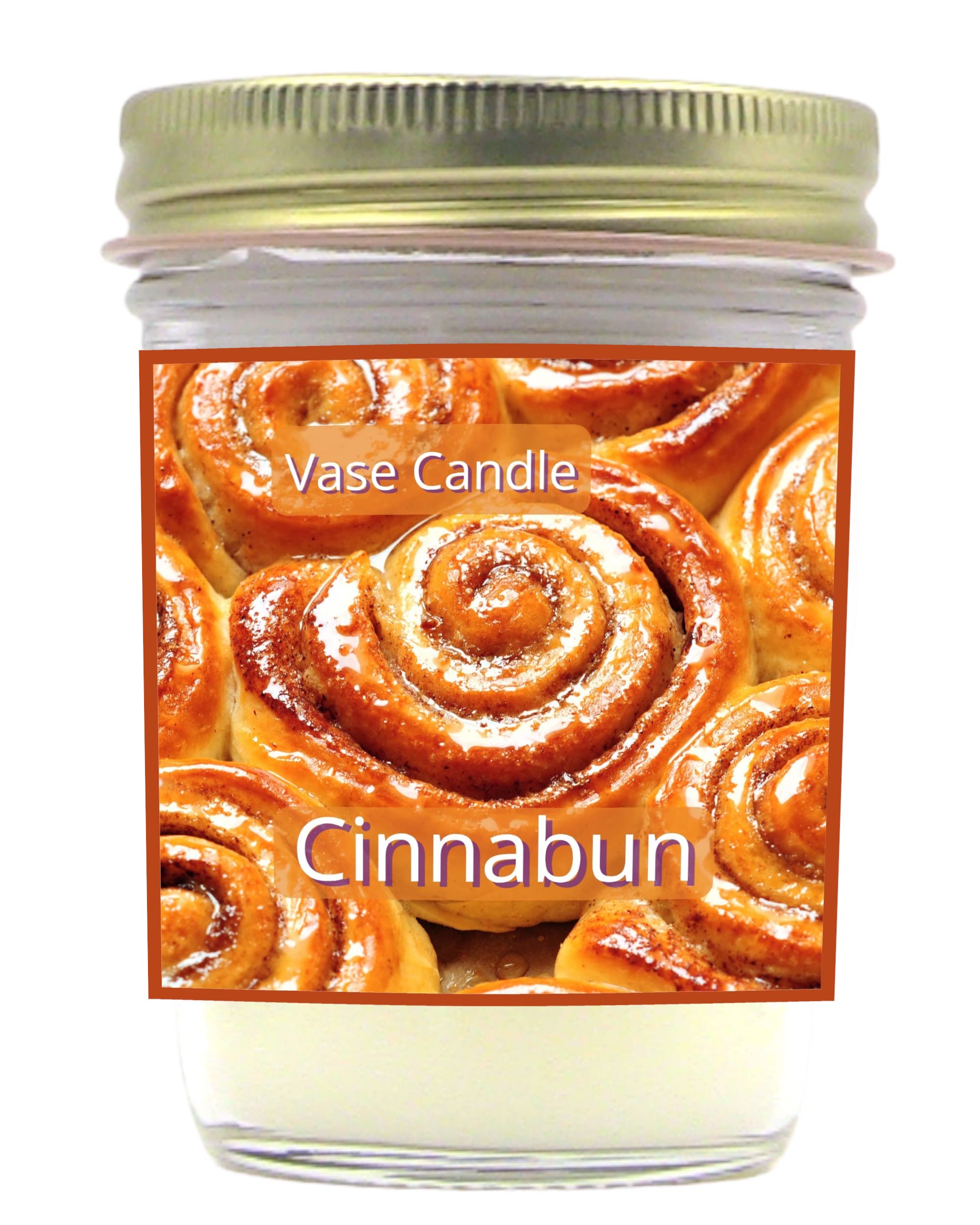 Cinnabun Scented Jar Candle - Warm Cinnamon, Brown Sugar, Cake & Icing Fragrance | Perfect for Home Decor, Relaxation & Cozy Evenings