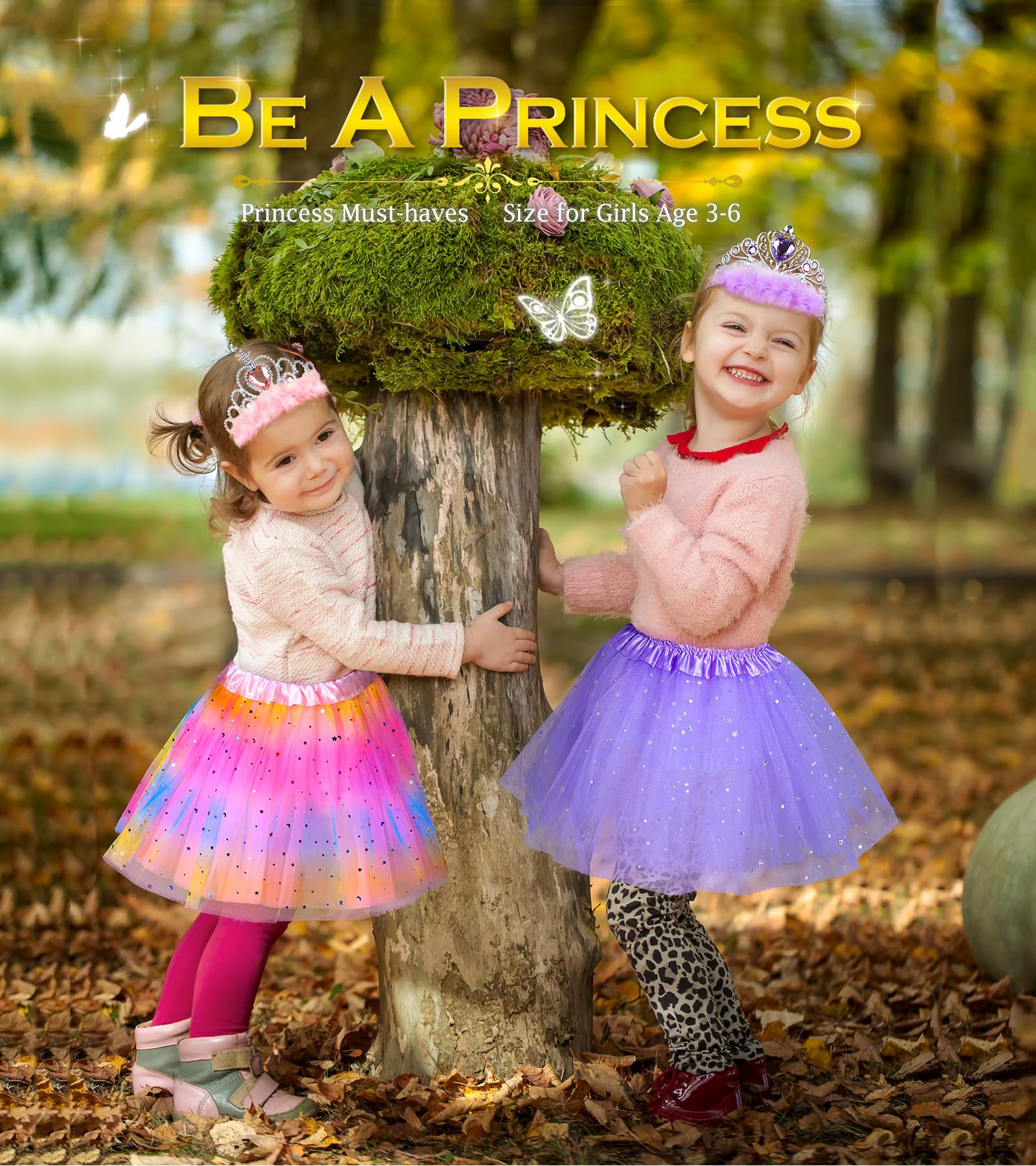 Princess Dress Up Costume Set for Girls Ages 3-6 - Fairy Tale Pretend Play Outfit for Toddlers & Little Girls | Perfect for Birthday Parties, Halloween, Dress-Up Play & Role Playing Games